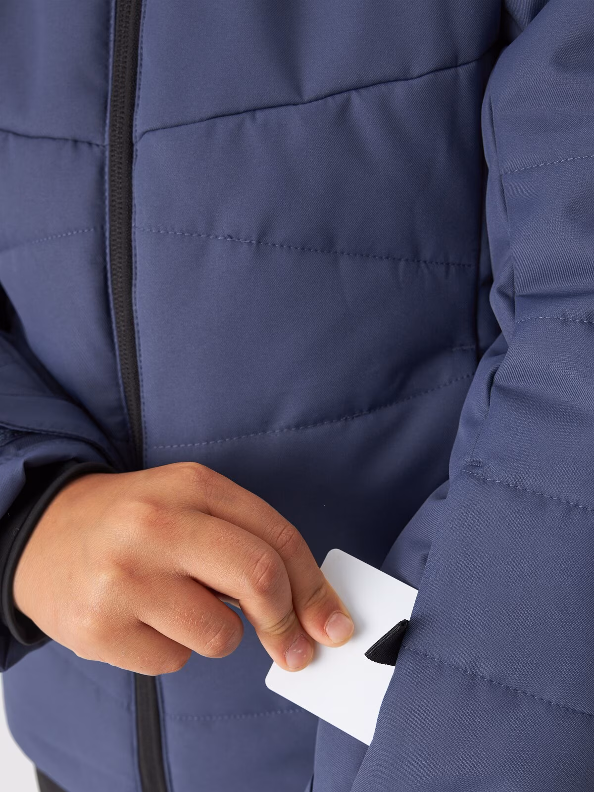 Kurtka narciarska puchowa membrana 5000 chłopięca - niebieska