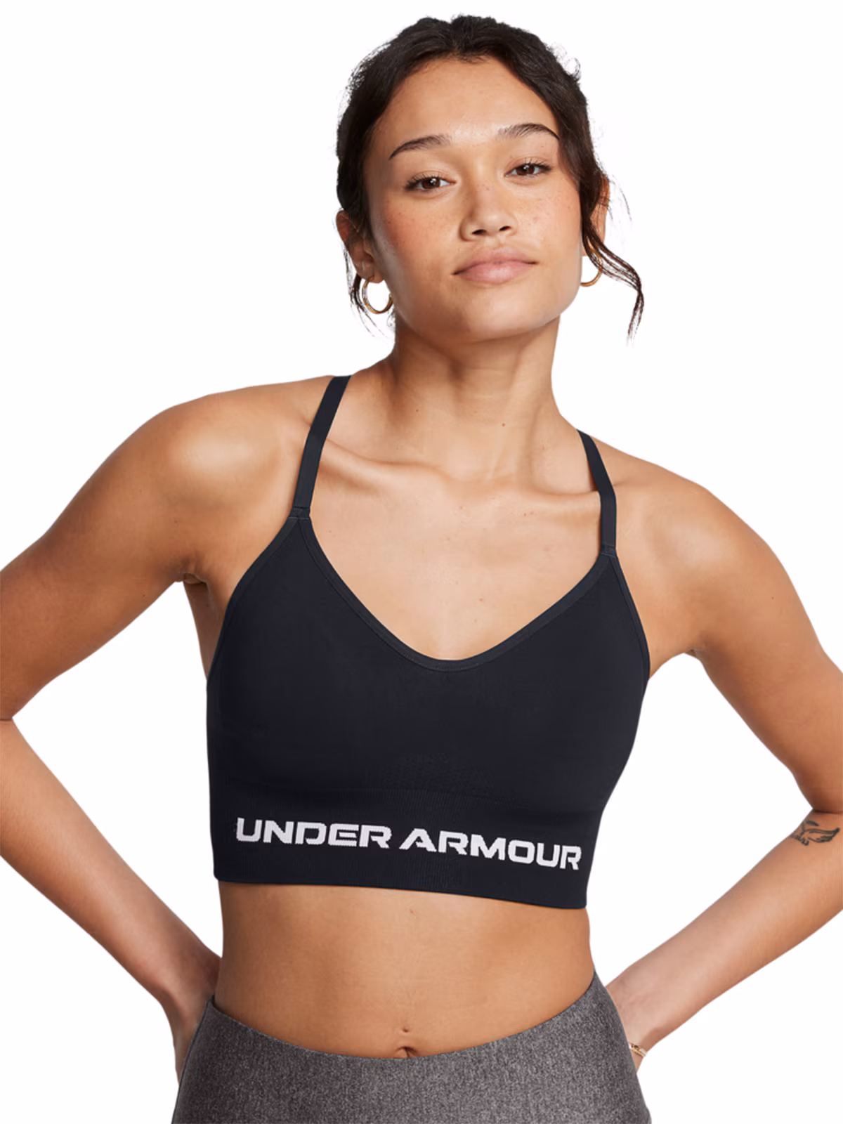 Biustonosz treningowy damski Under Armour Vanish Seamless Low Bra - czarny