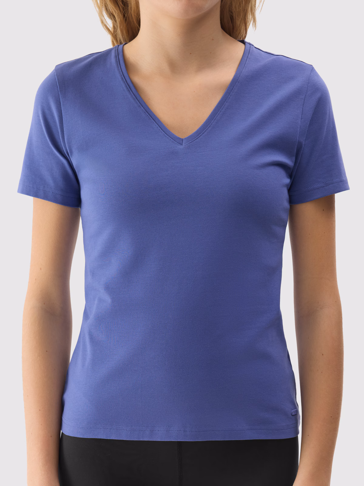 T-shirt gładki z bawełną organiczną damski - granatowy