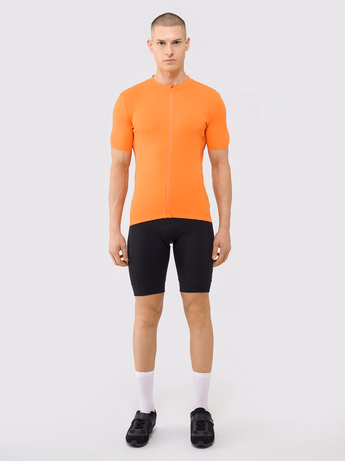 Koszulka rowerowa rozpinana męska - pomarańczowa
