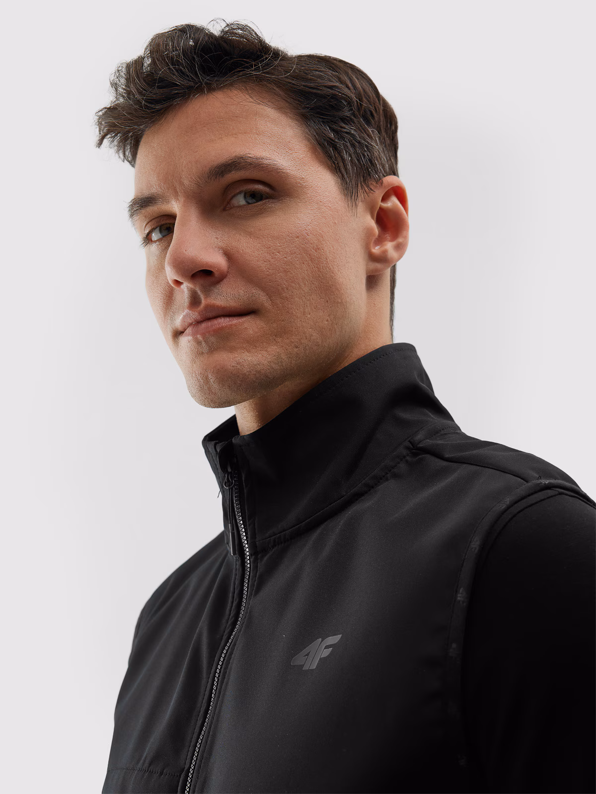 Bezrękawnik softshell wiatroodporny membrana 5000 męski - czarny