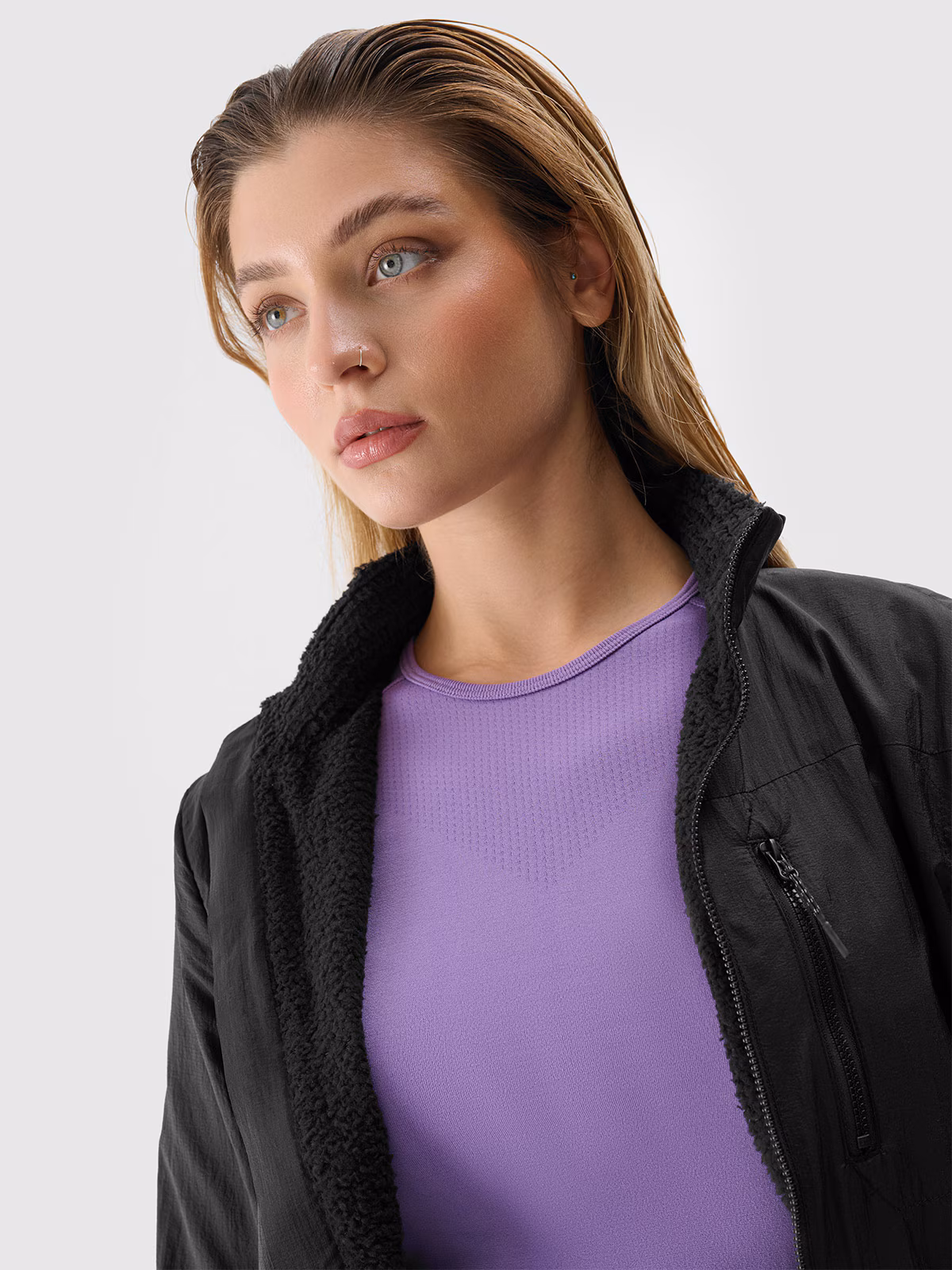 Kurtka trekkingowa z wypełnieniem z recyklingu Primaloft Active damska - czarna