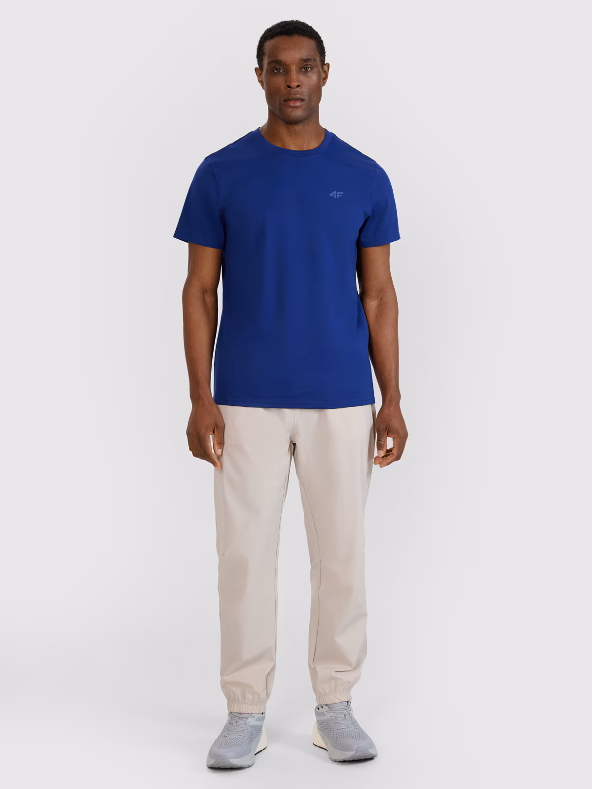 T-shirt regular gładki męski - czarny