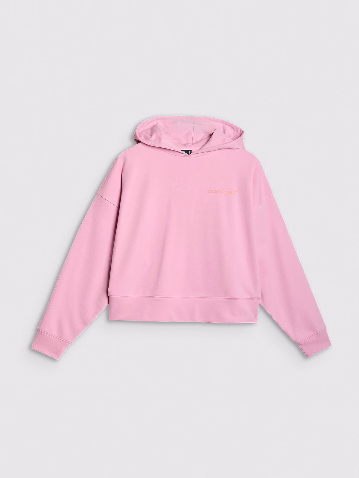 Bluza dresowa nierozpinana z kapturem damska - pomarańczowa