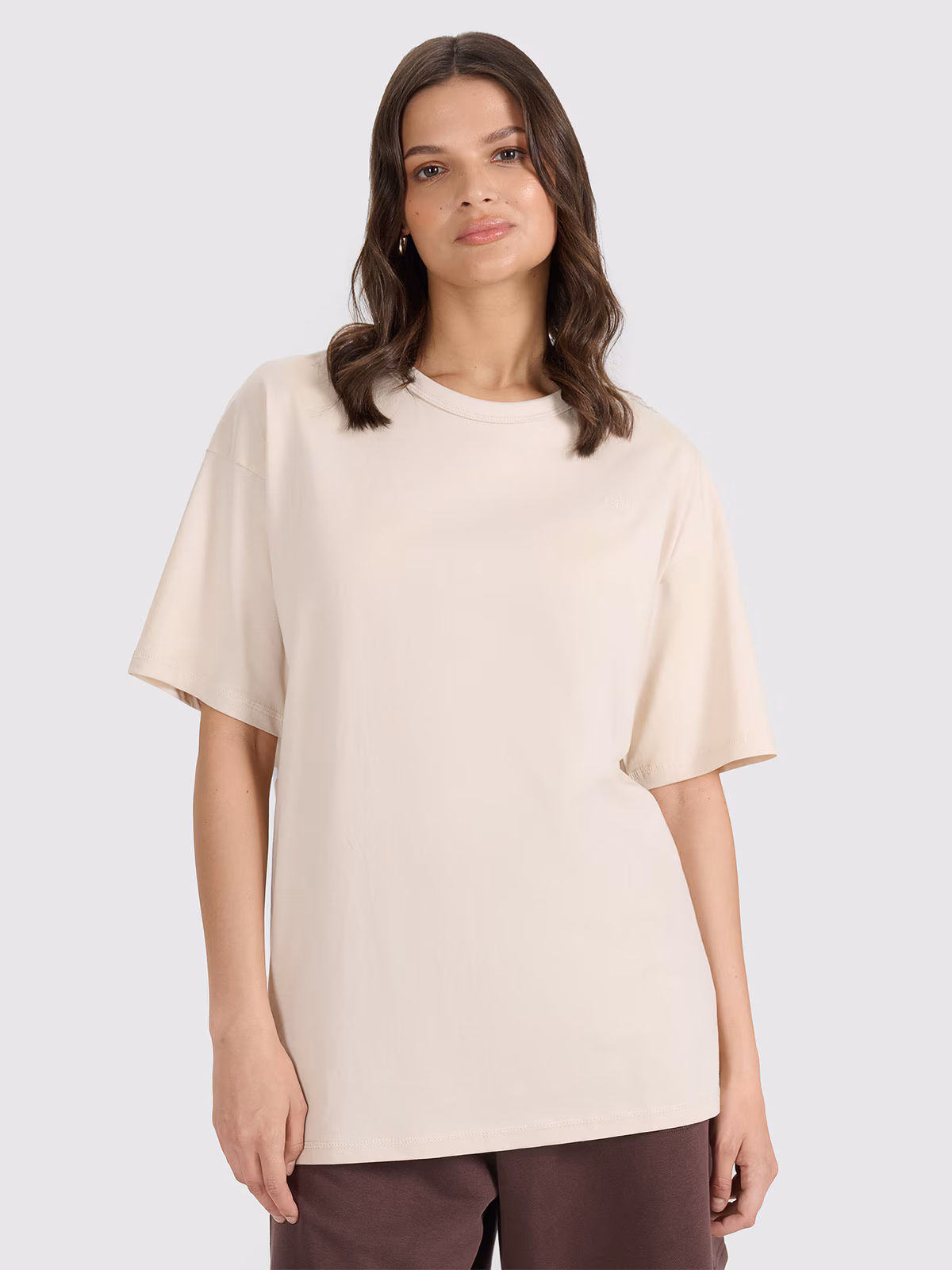 T-shirt oversize gładki uniseks - szary