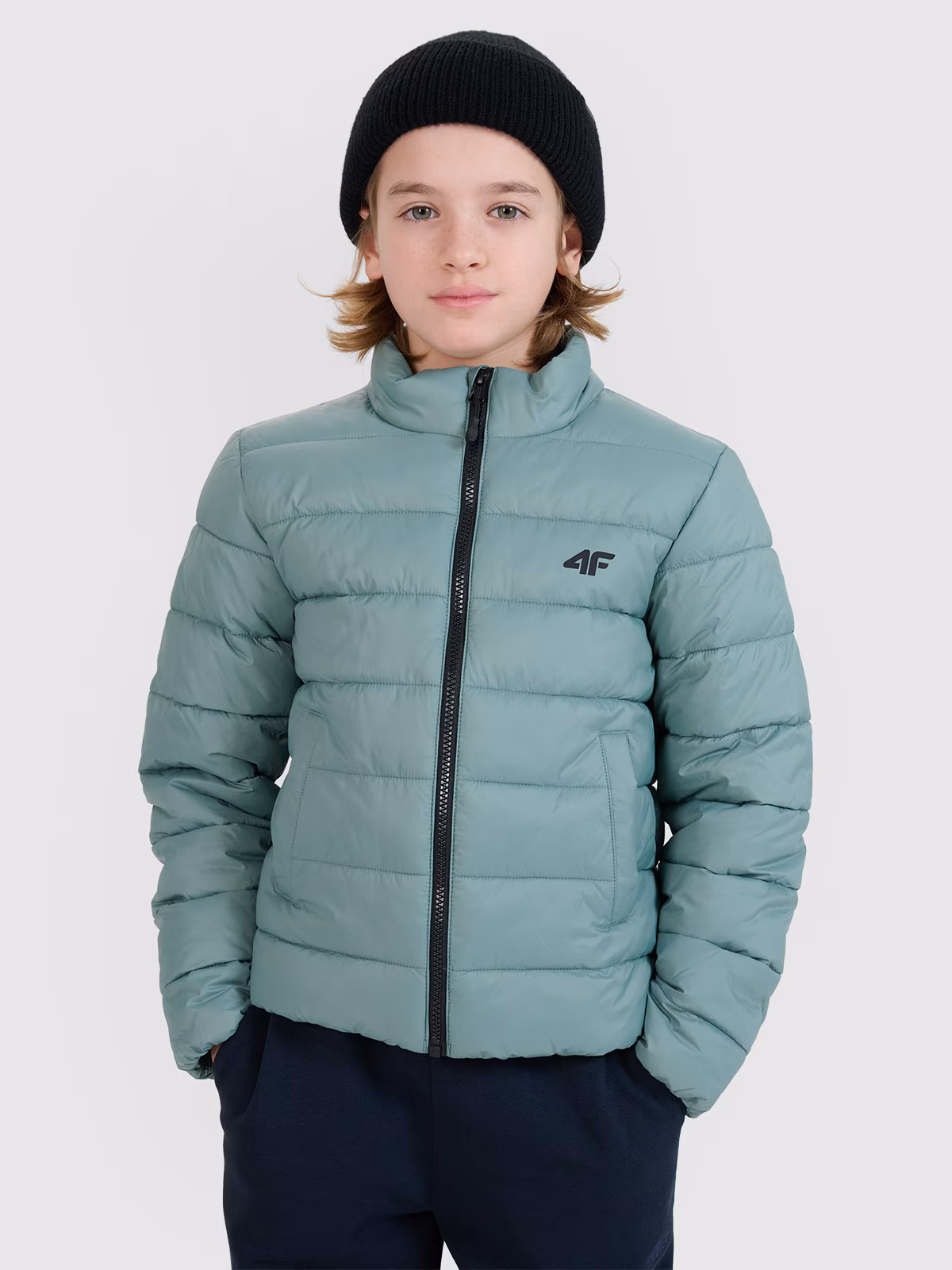 Kurtka puchowa z wypełnieniem syntetycznym chłopięca - zielona