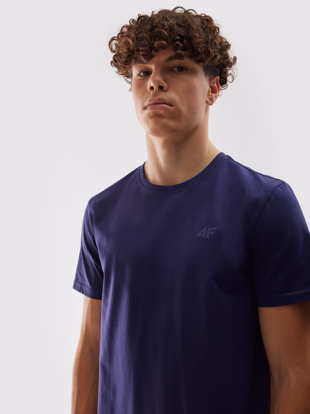 T-shirt regular gładki męski - szary