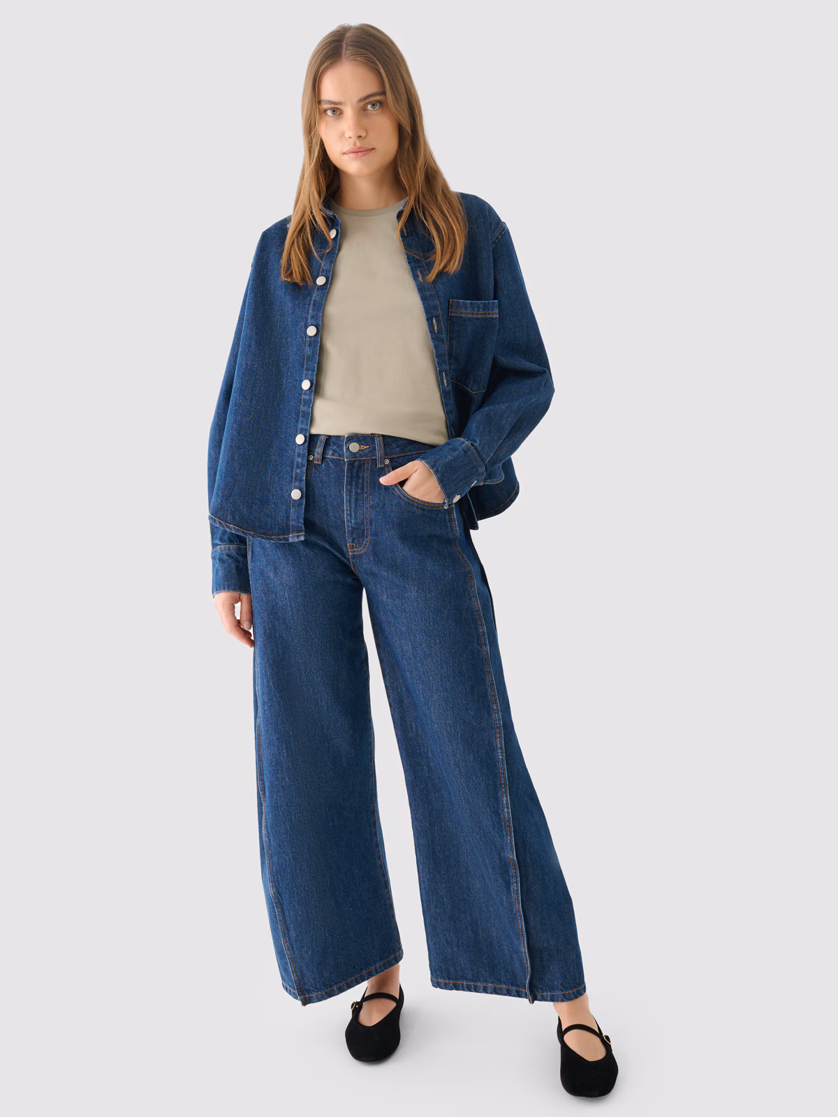 T-shirt slim gładki damski Outhorn - szary