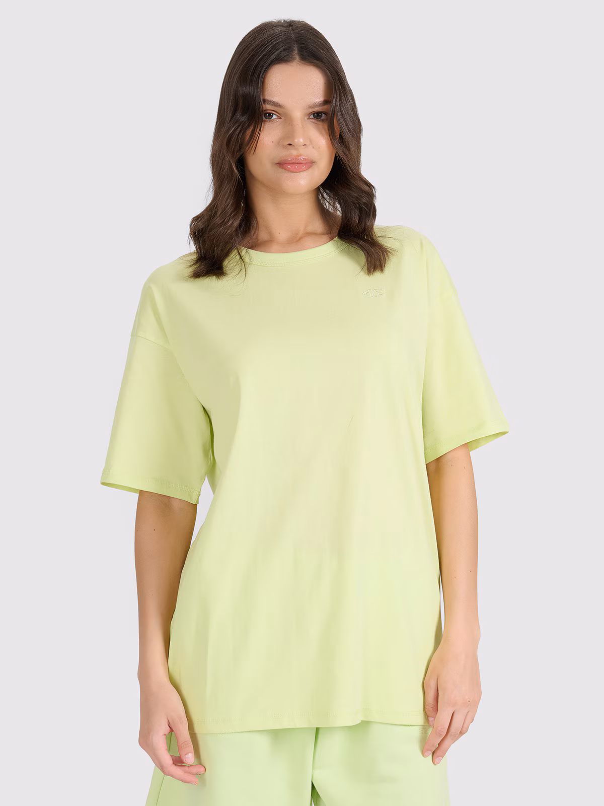 T-shirt oversize gładki uniseks - szary