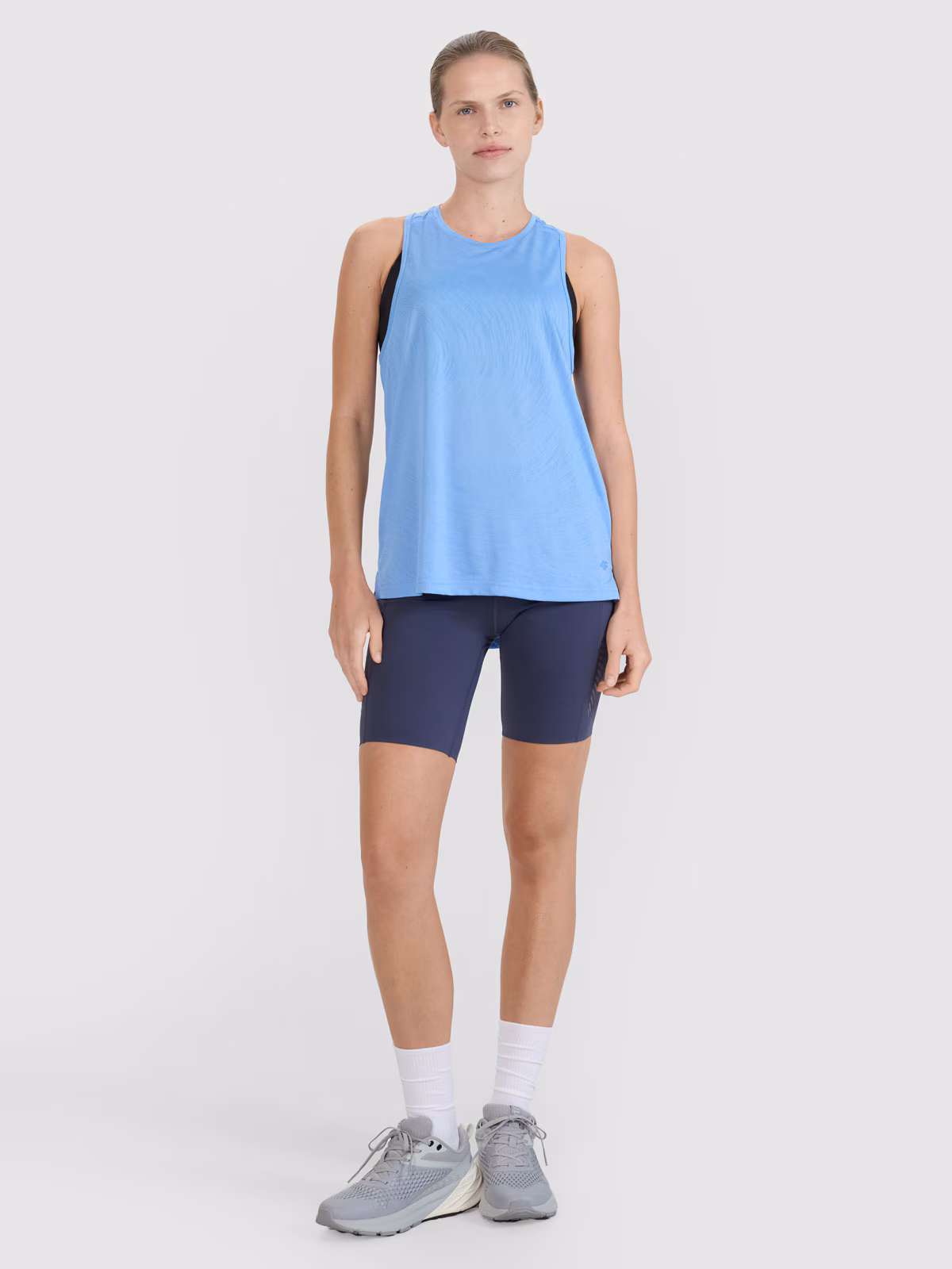 Legginsy kolarki do biegania szybkoschnące damskie - szare