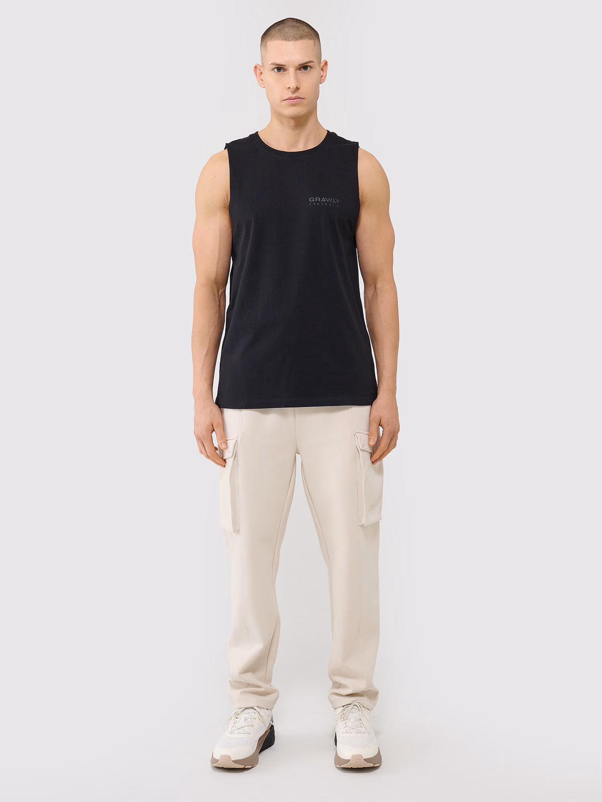 Tank top oversize męski - beżowy