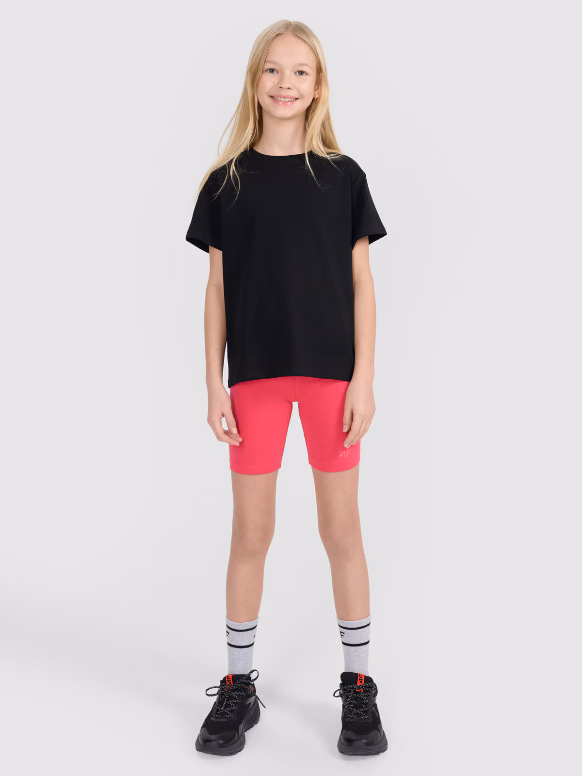 Legginsy kolarki dzianinowe dziewczęce - różowe