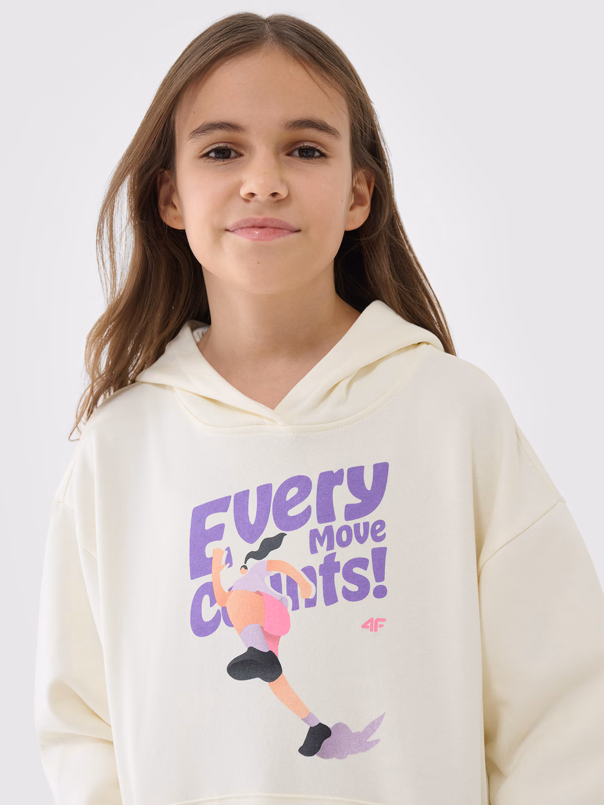 Bluza dresowa nierozpinana z kapturem dziewczęca - różowa