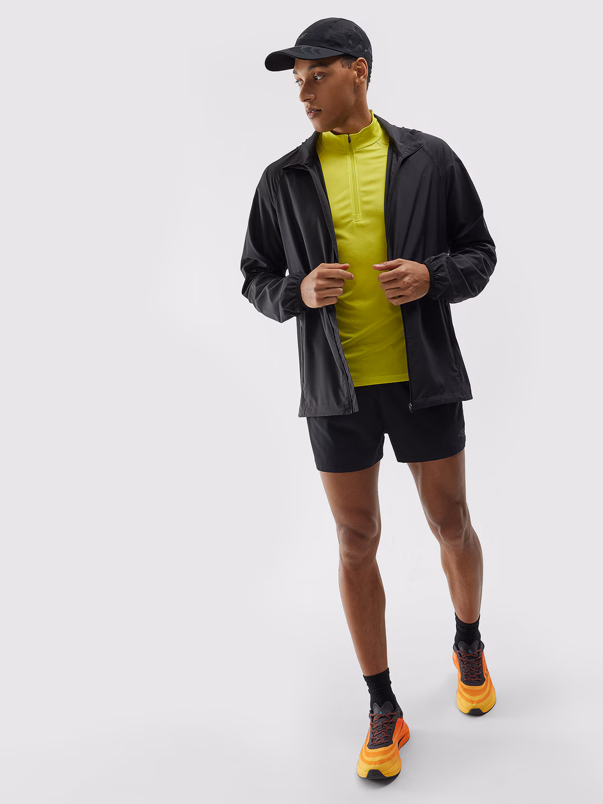 Spodenki do biegania szybkoschnące męskie - czarne