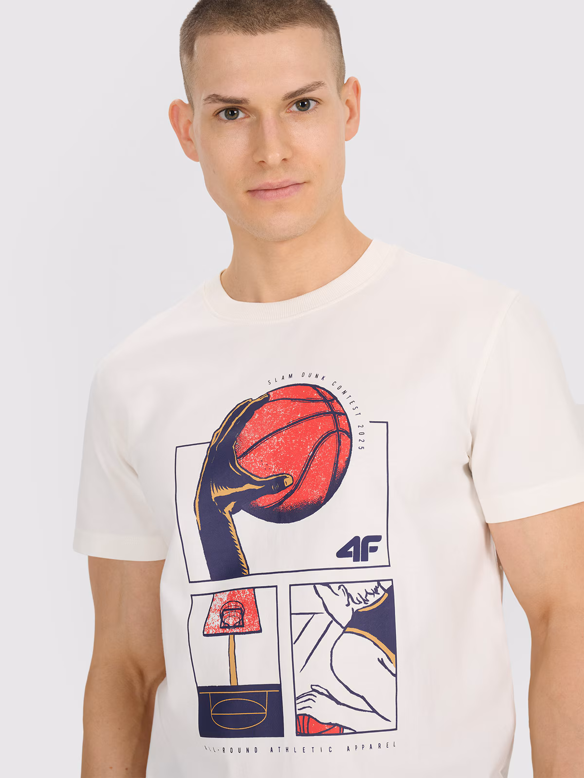 T-shirt oversize z nadrukiem męski - czarny