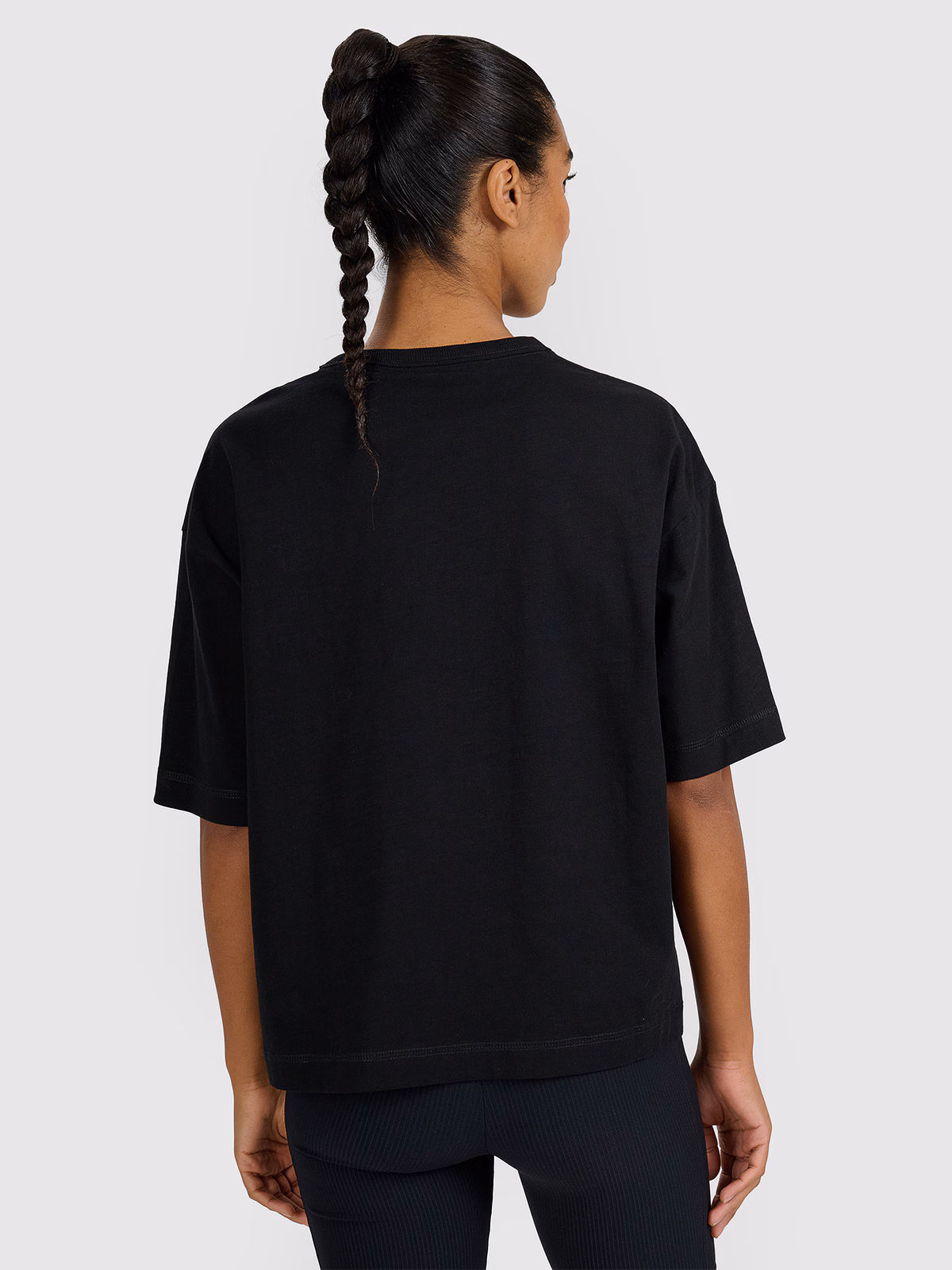 T-shirt oversize z nadrukiem damski - różowy