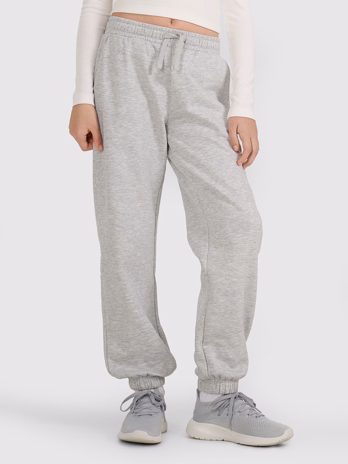 Spodnie dresowe joggery dziewczęce - szare