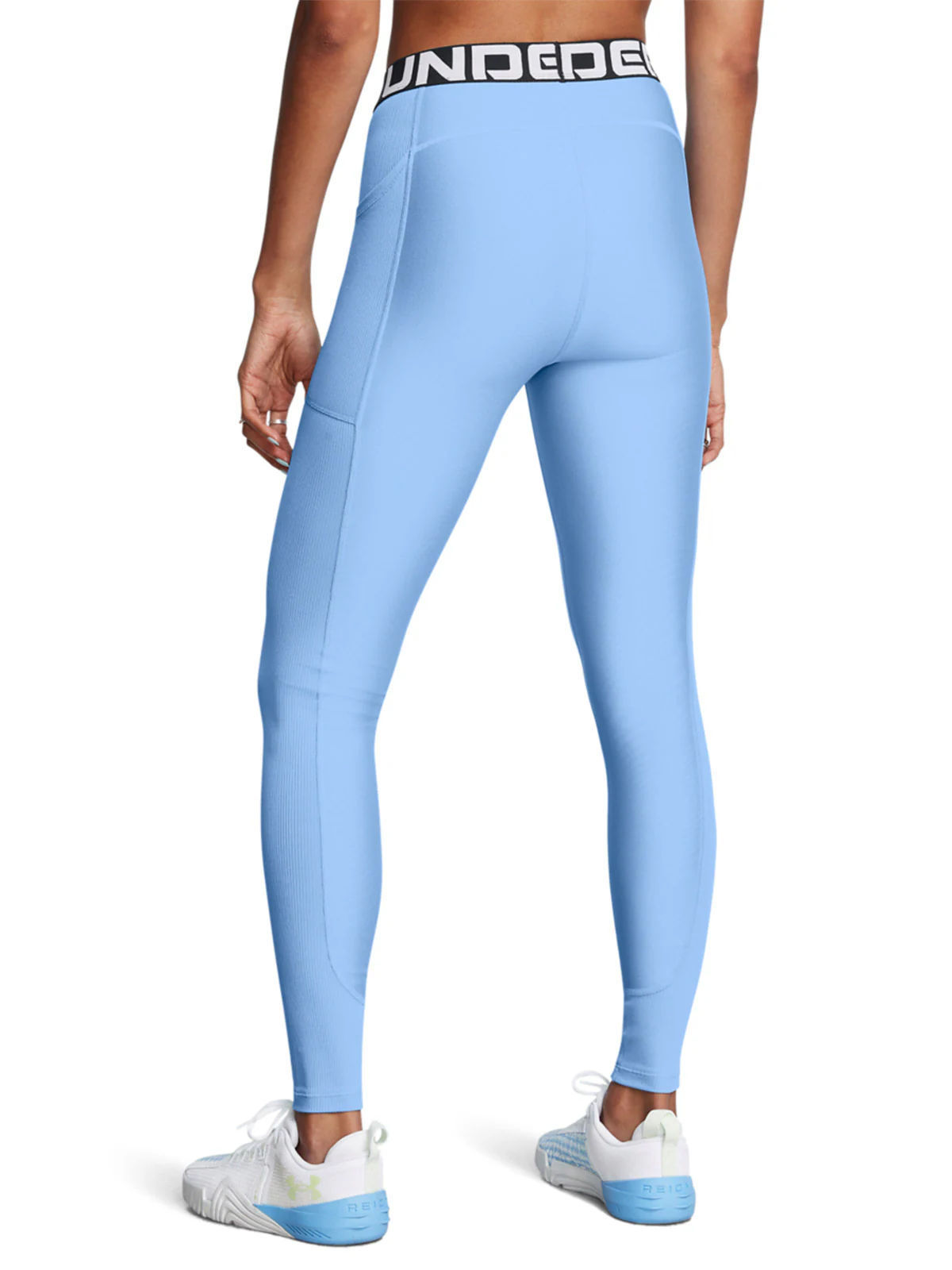Legginsy treningowe damskie Under Armour Heatgear Rib Legging - niebieskie