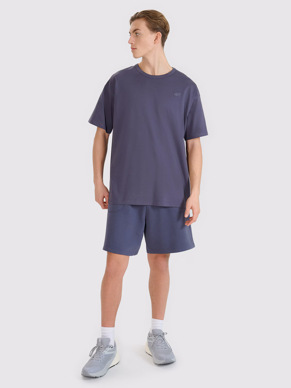 T-shirt oversize gładki uniseks - szary