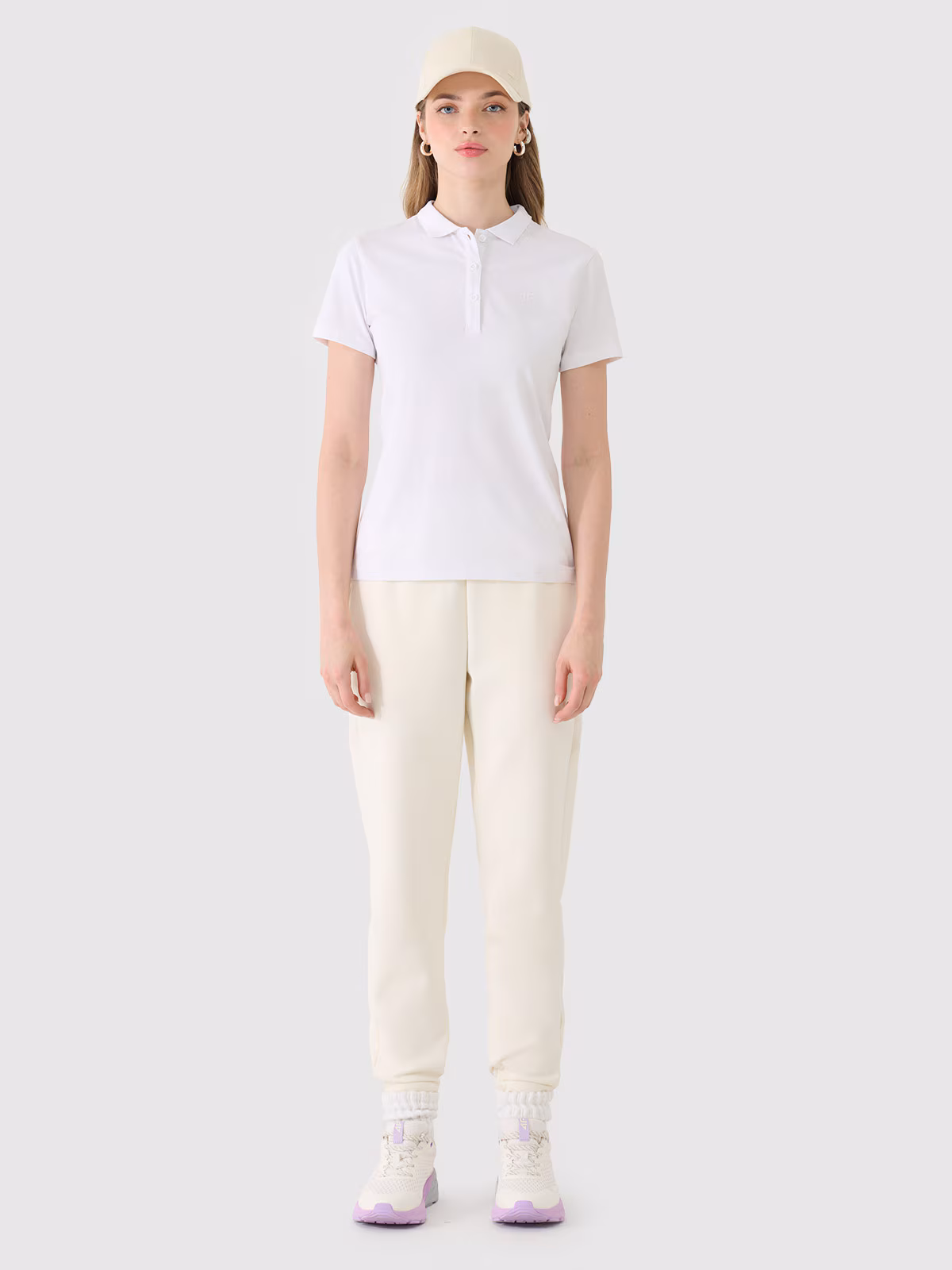 Koszulka polo slim damska - granatowa