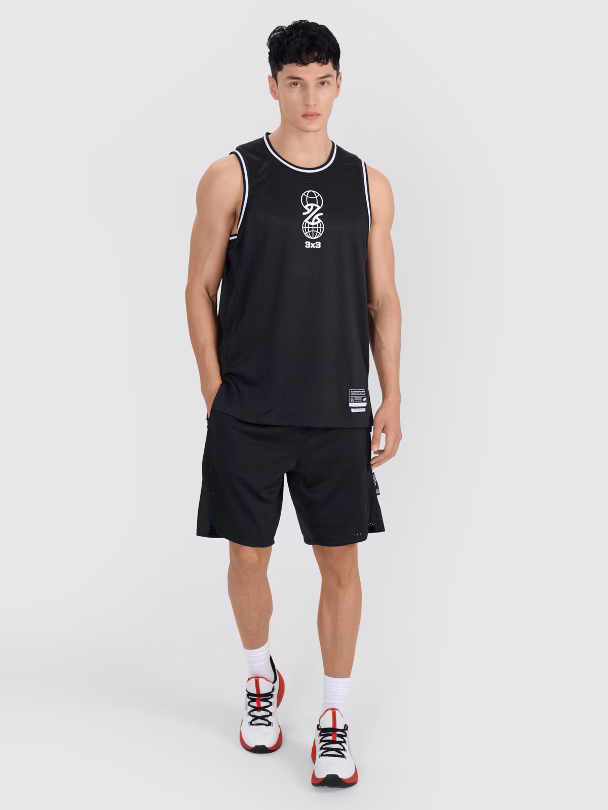 Spodenki do koszykówki szybkoschnące męskie - czarne