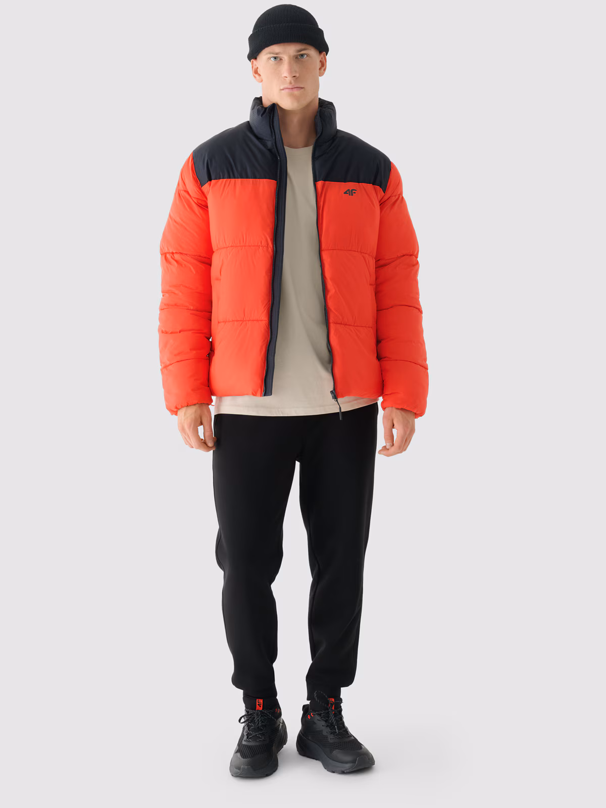 Kurtka puchowa z syntetycznym wypełnieniem męska - czerwona