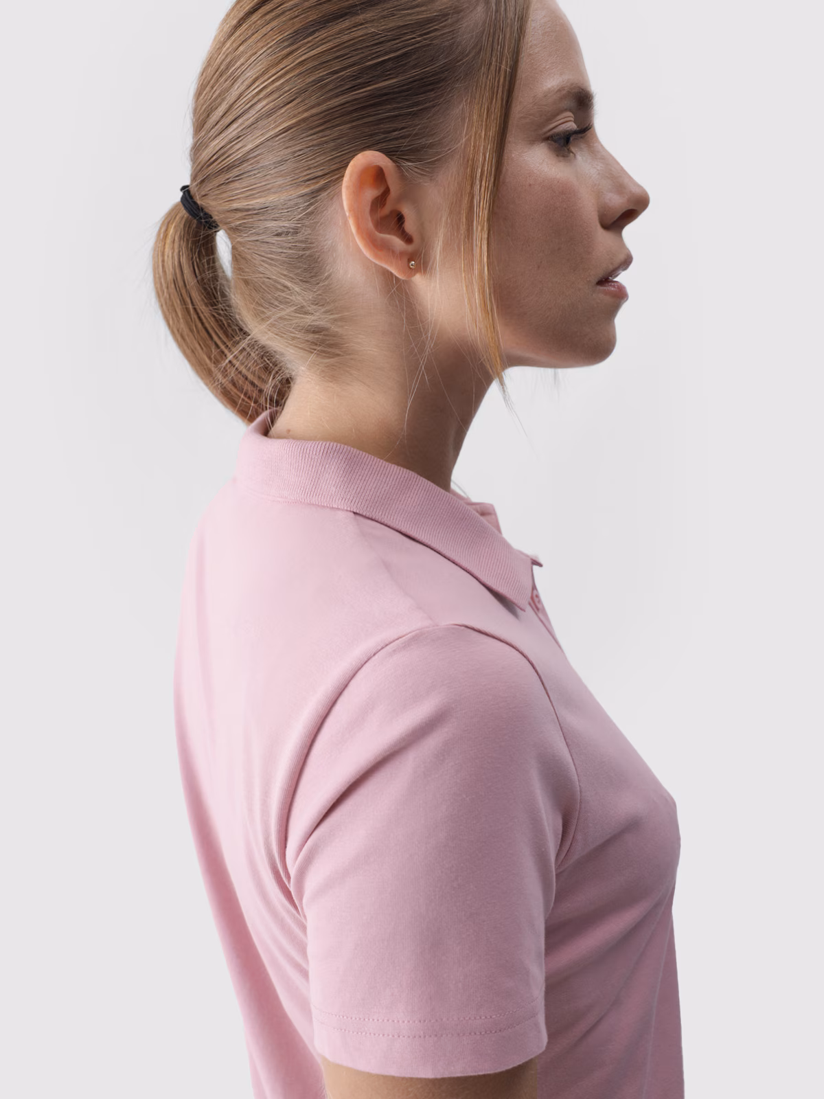 Koszulka polo slim damska - różowa