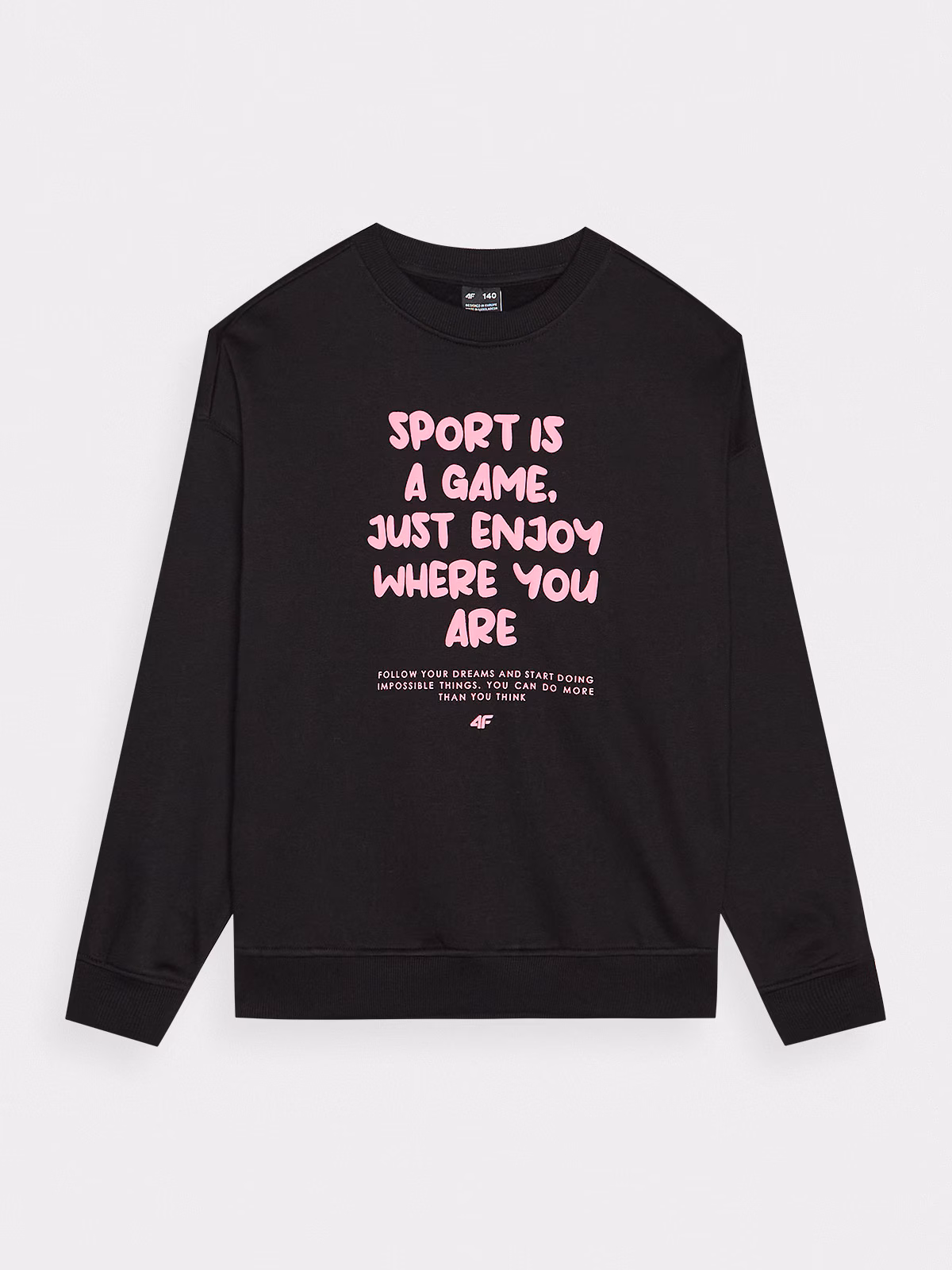 Bluza dresowa nierozpinana bez kaptura dziewczęca - turkusowa