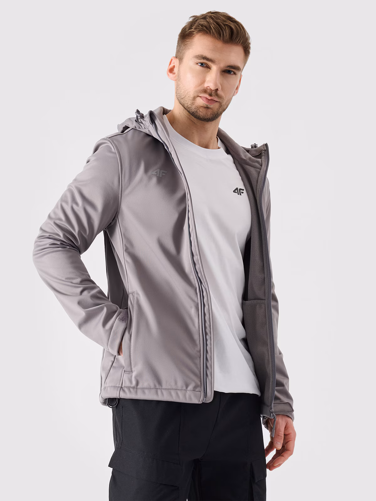 Kurtka softshell wiatroodporna membrana 5 000 męska - szara