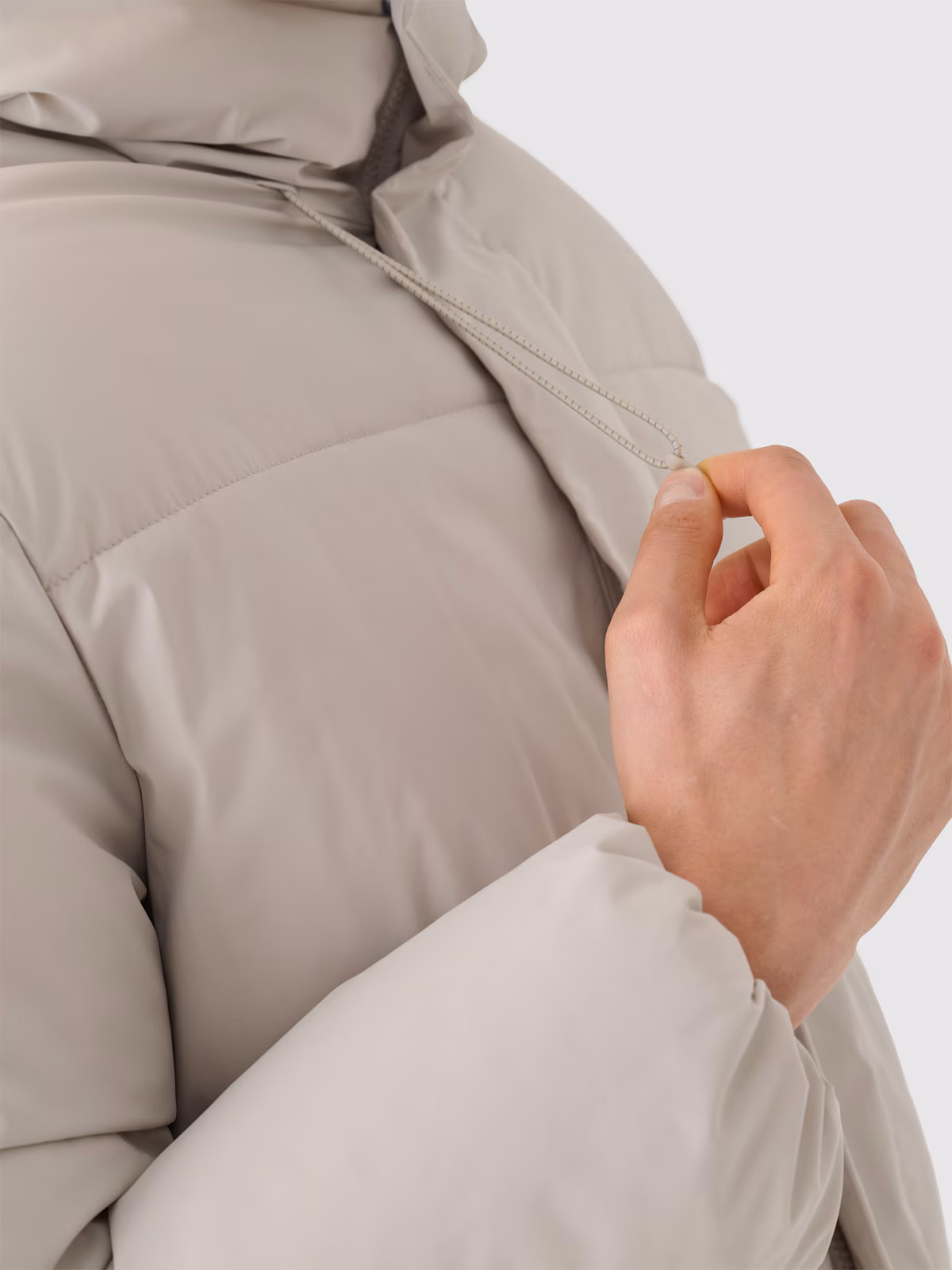 Płaszcz pikowany puchowy z wypełnieniem syntetycznym męski Outhorn - beżowy