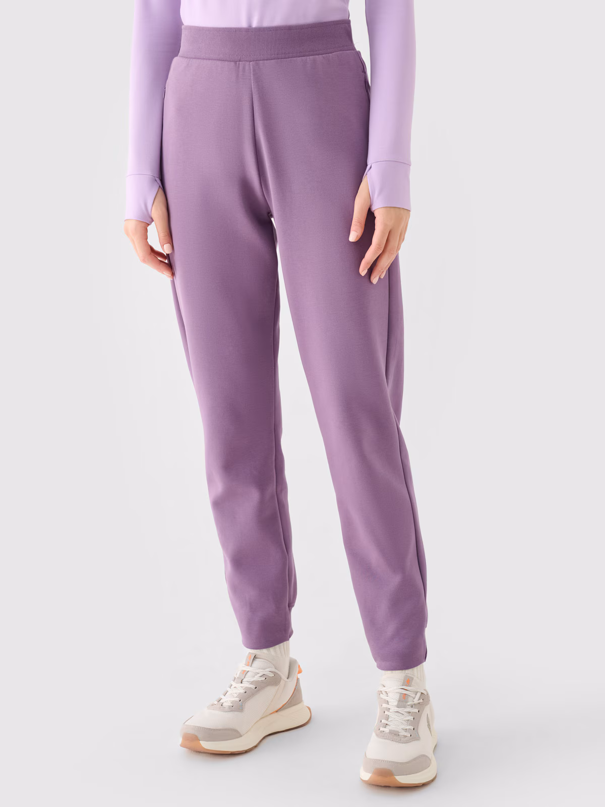 Spodnie dresowe joggery damskie - fioletowe