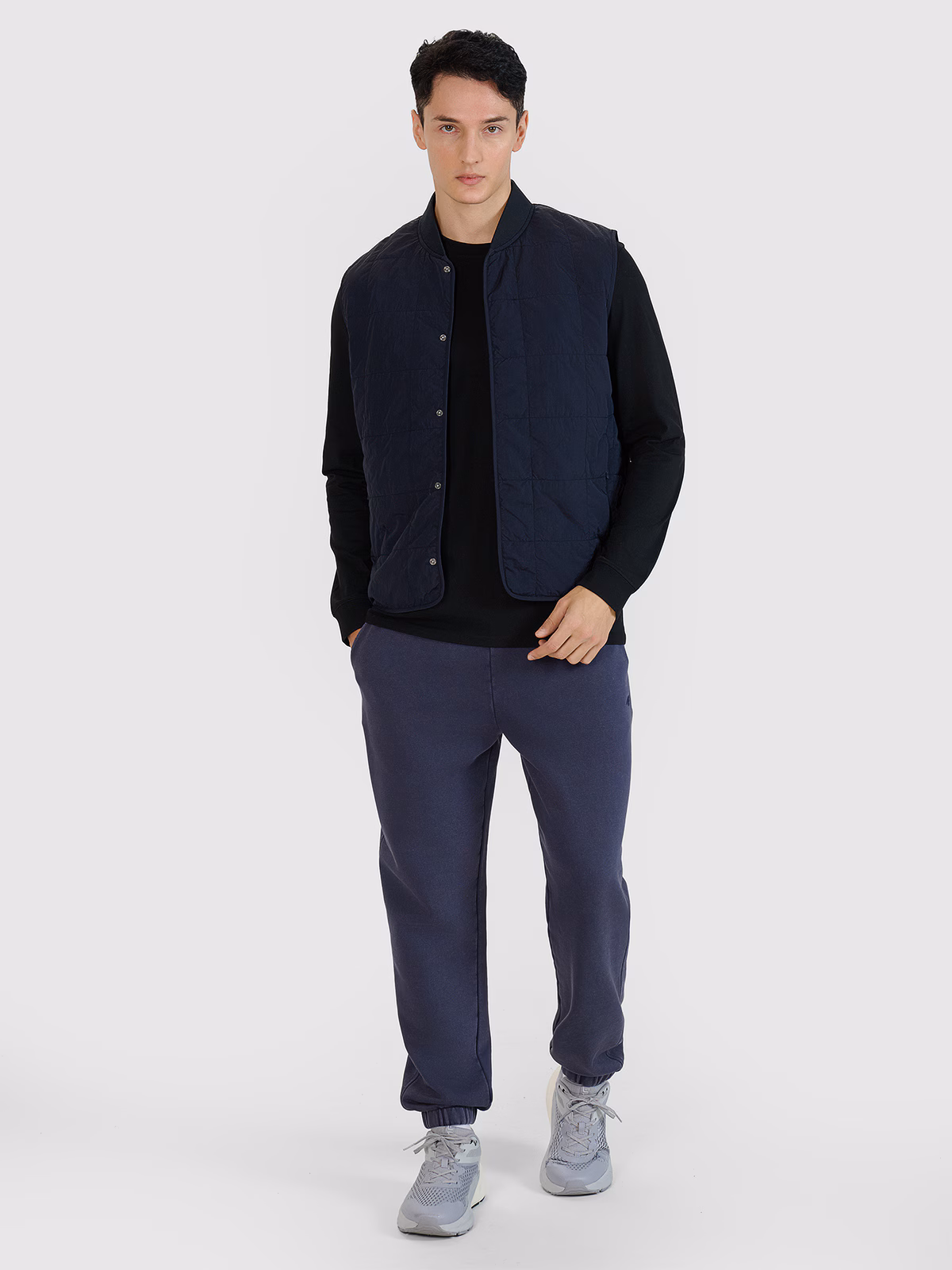 Bezrękawnik ze stójką męski - czarny