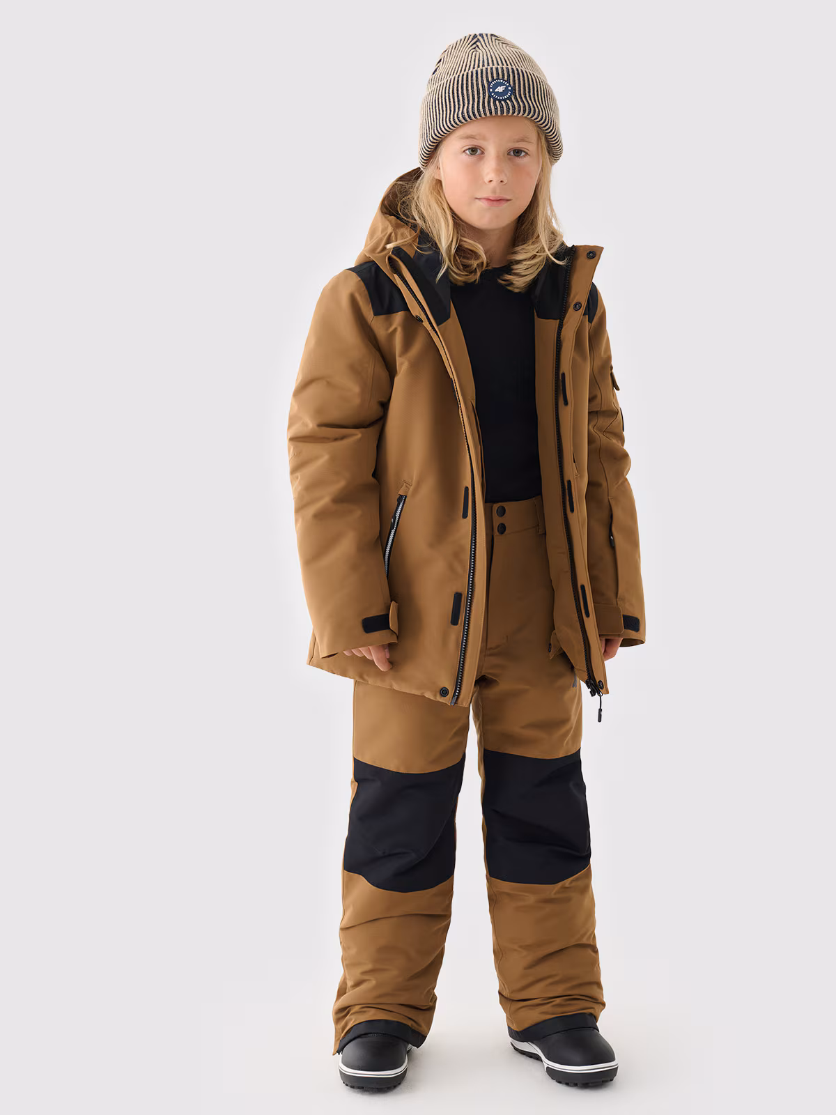 Spodnie snowboardowe membrana 10000 chłopięce - brązowe