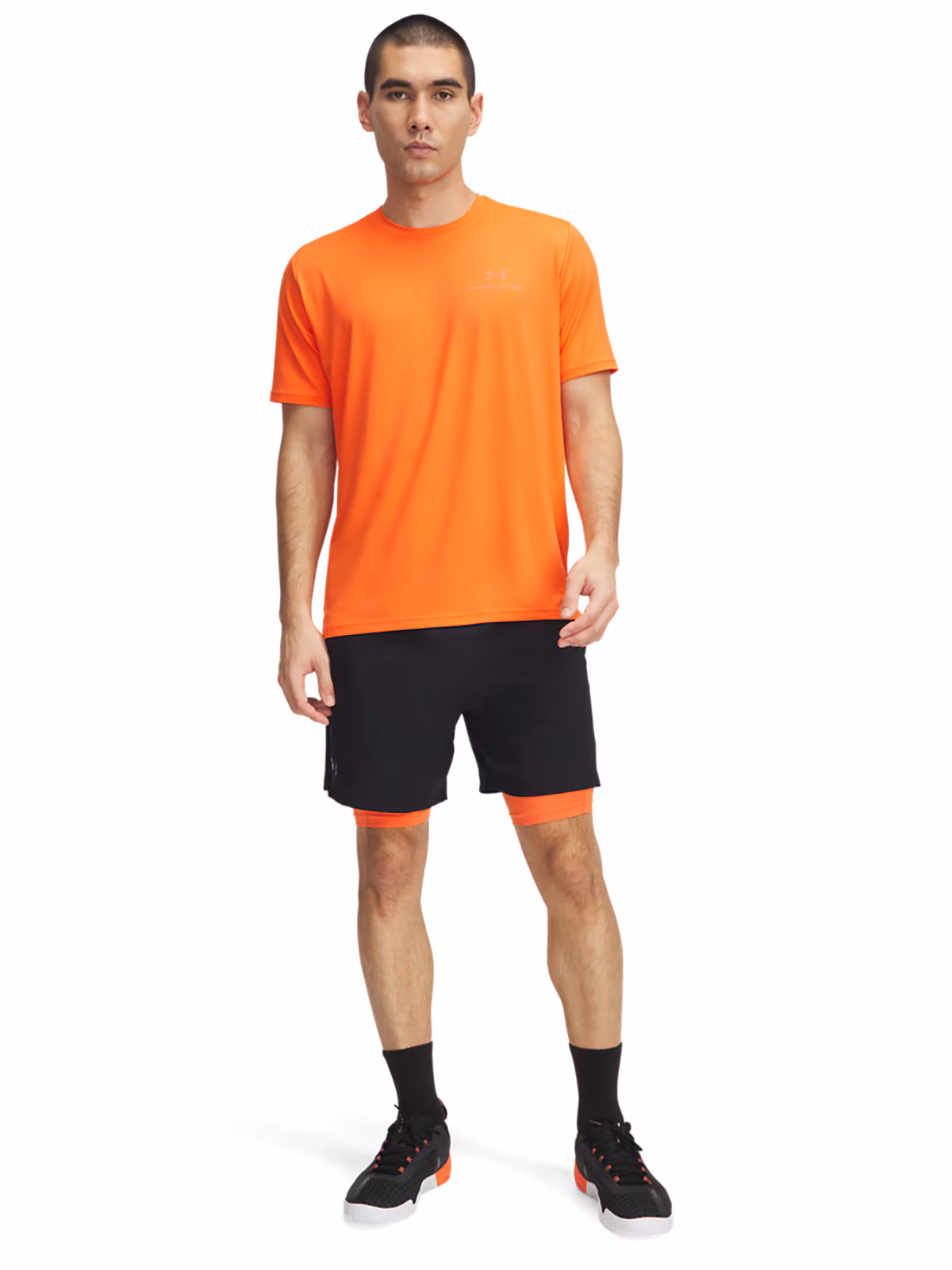 Spodenki treningowe męskie Under Armour UA Vanish Woven 2in1 Shorts - oliwkowe/khaki