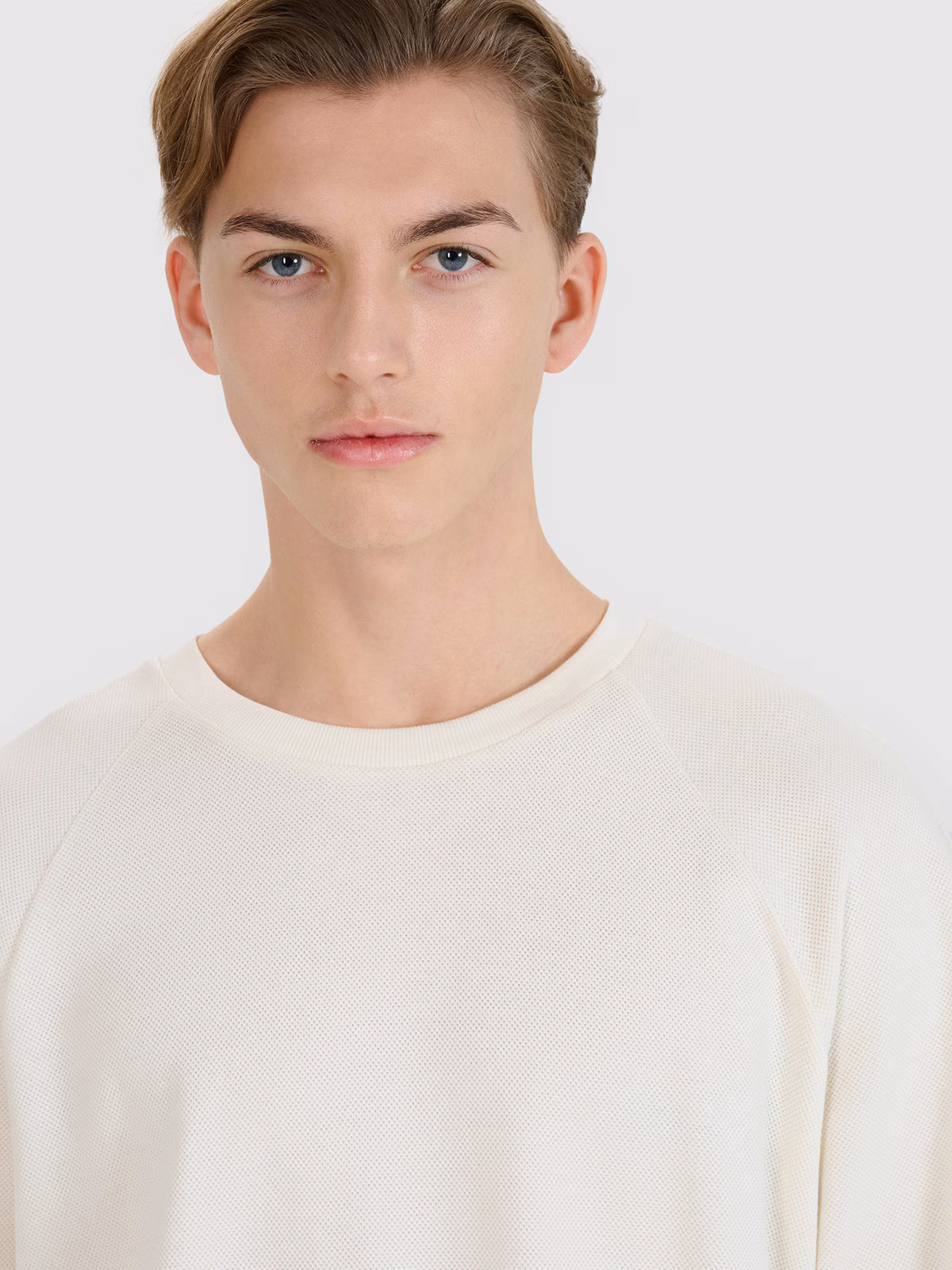 T-shirt oversize z modalem męski - biała