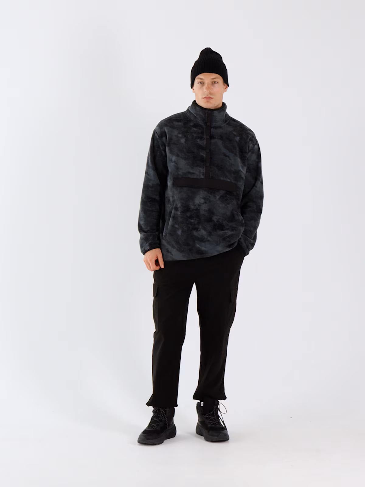 Polar ze stójką oversize męski - multikolor