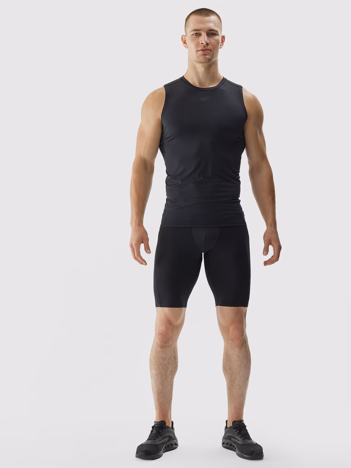 Spodenki treningowe slim szybkoschnące męskie - czarne