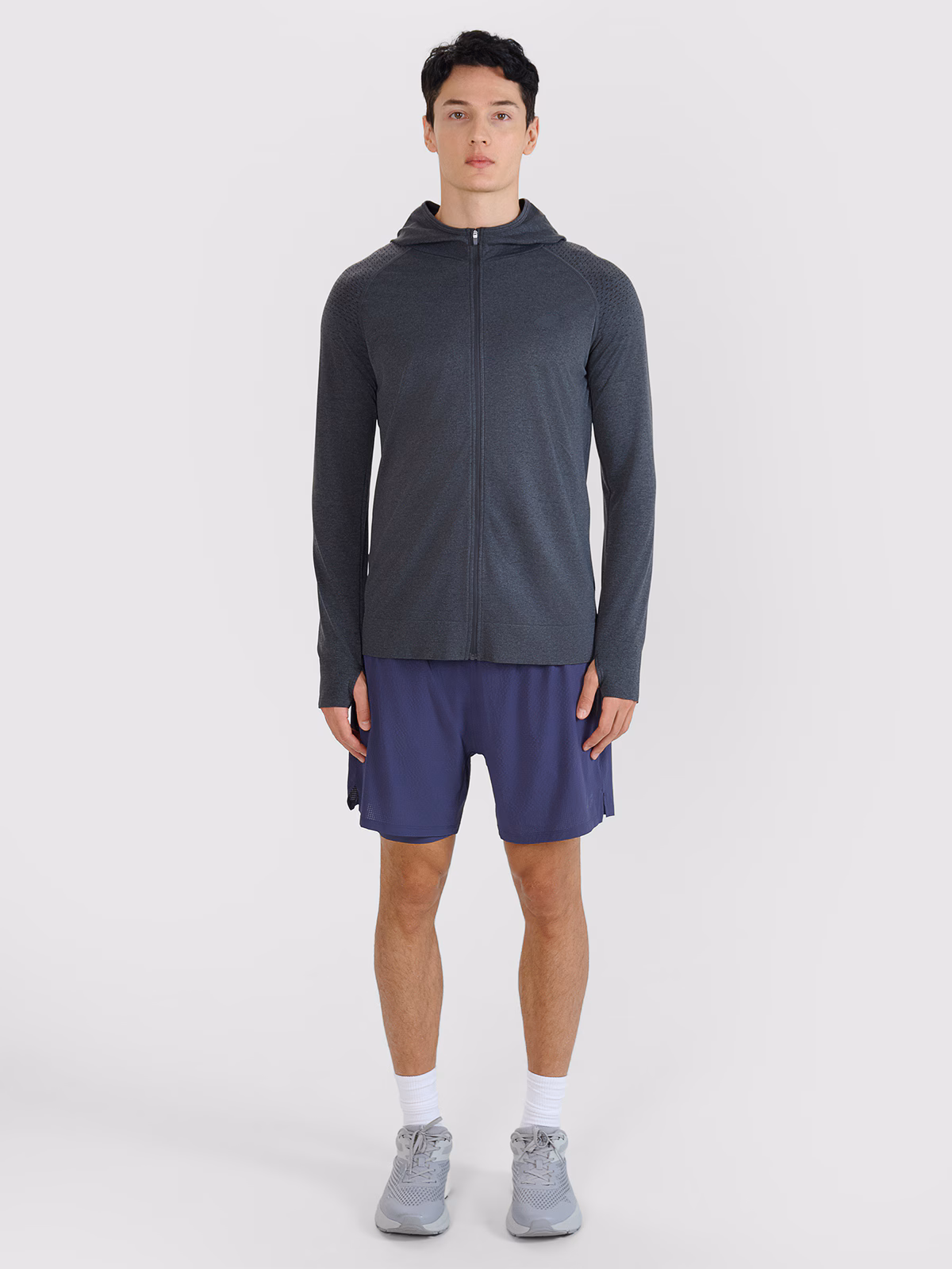 Bluza do biegania w terenie szybkoschnąca męska - szara