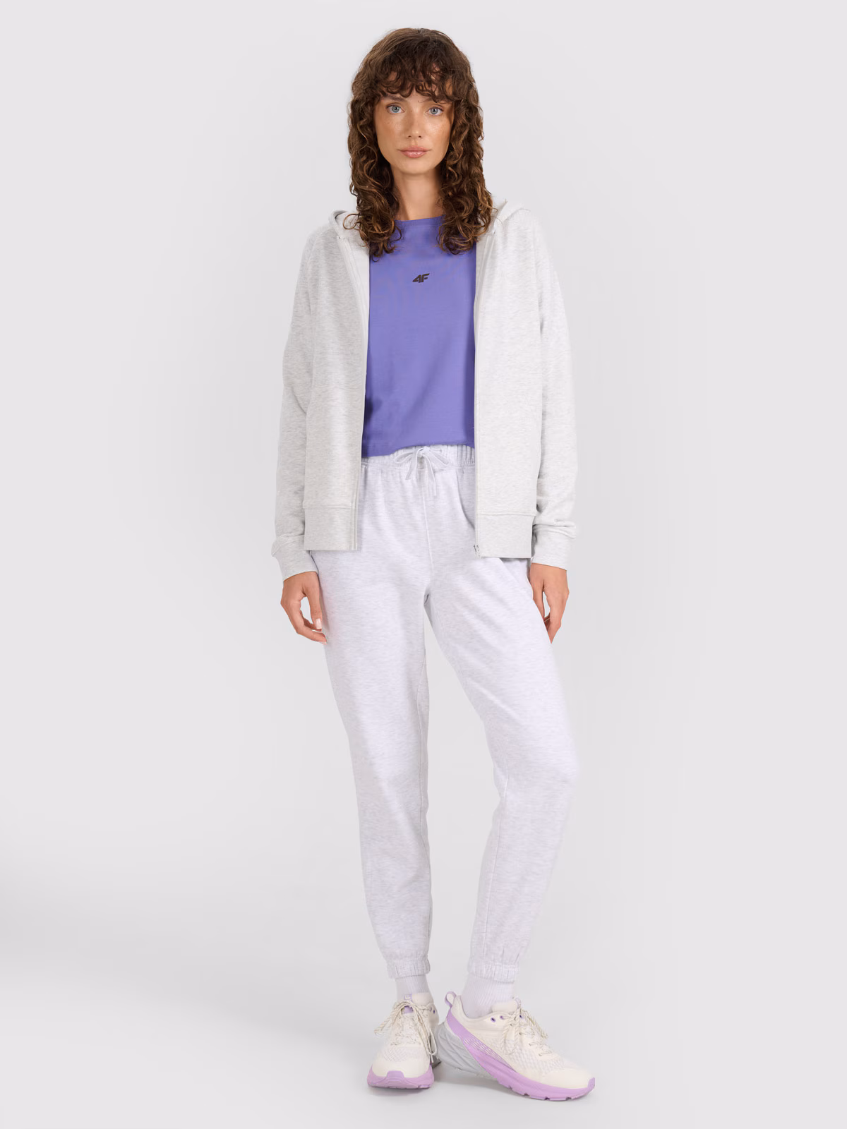 Bluza dresowa rozpinana z kapturem damska - granatowa