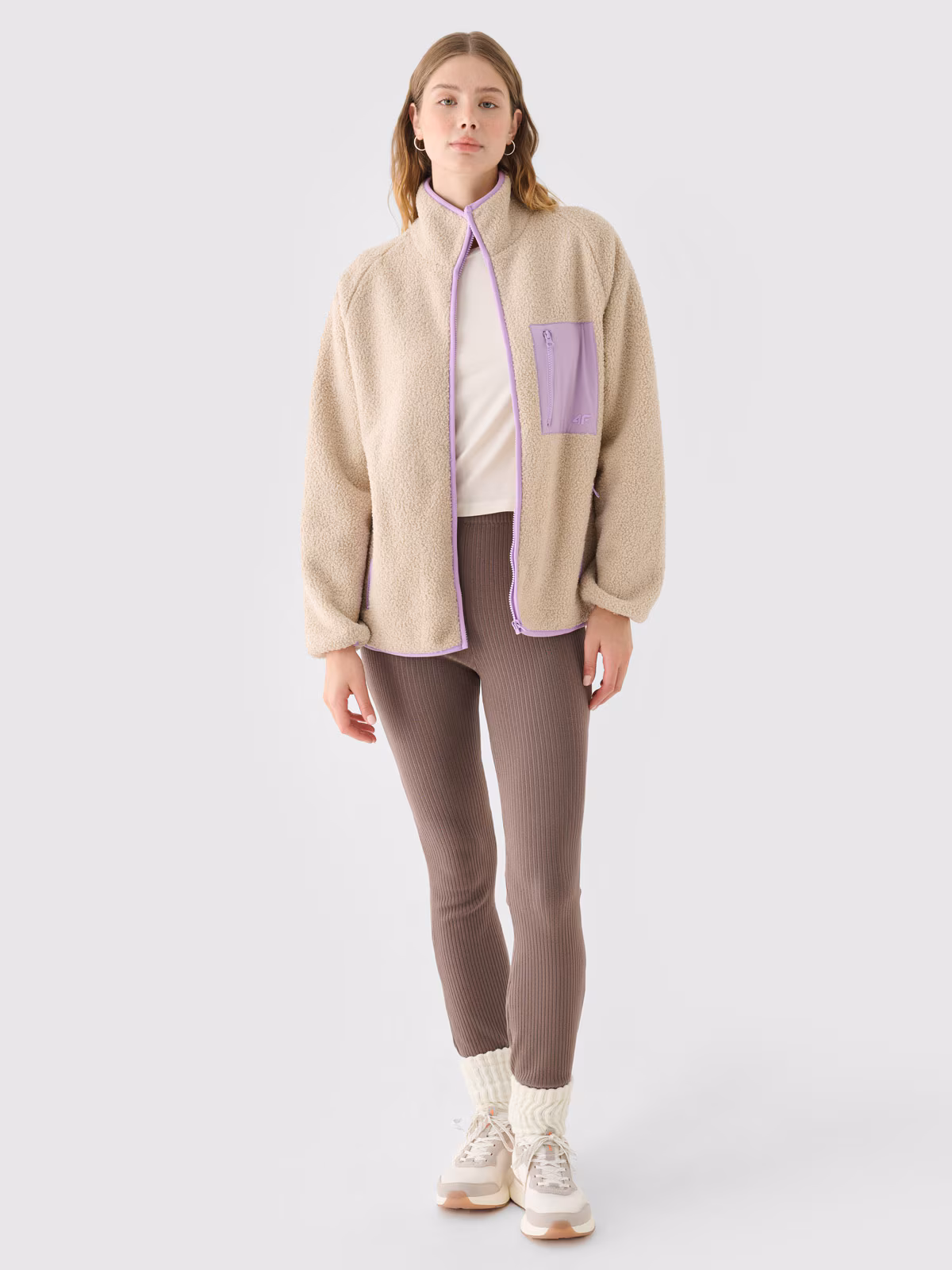 Polar sherpa ze stójką damski - beżowy