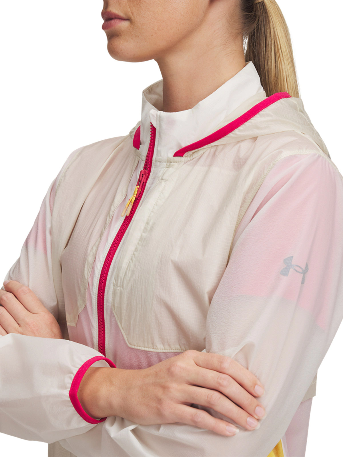 Kurtka do biegania damska Under Armour UA Trail Run Jacket - beżowa