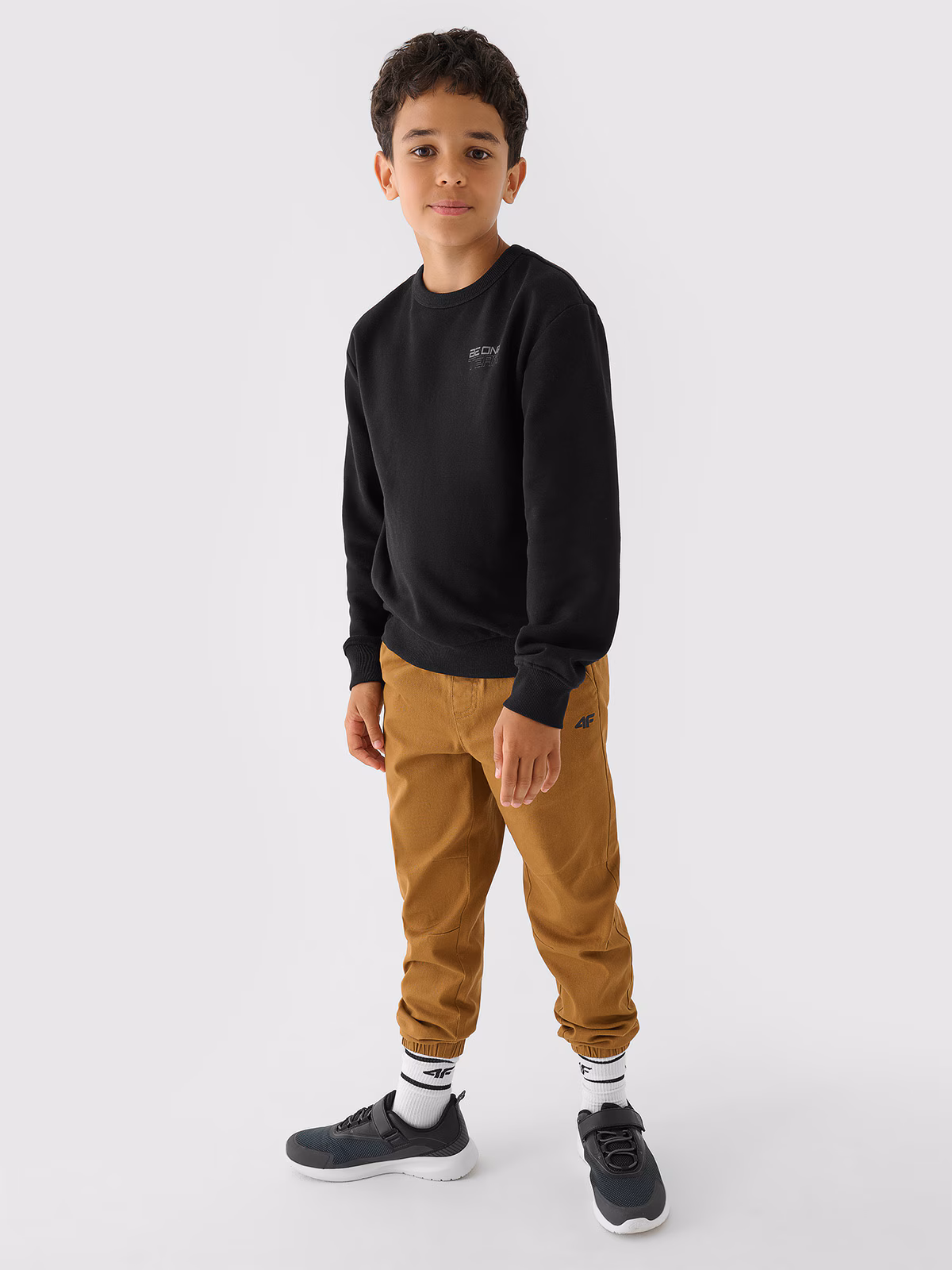 Bluza dresowa nierozpinana bez kaptura chłopięca - granatowa