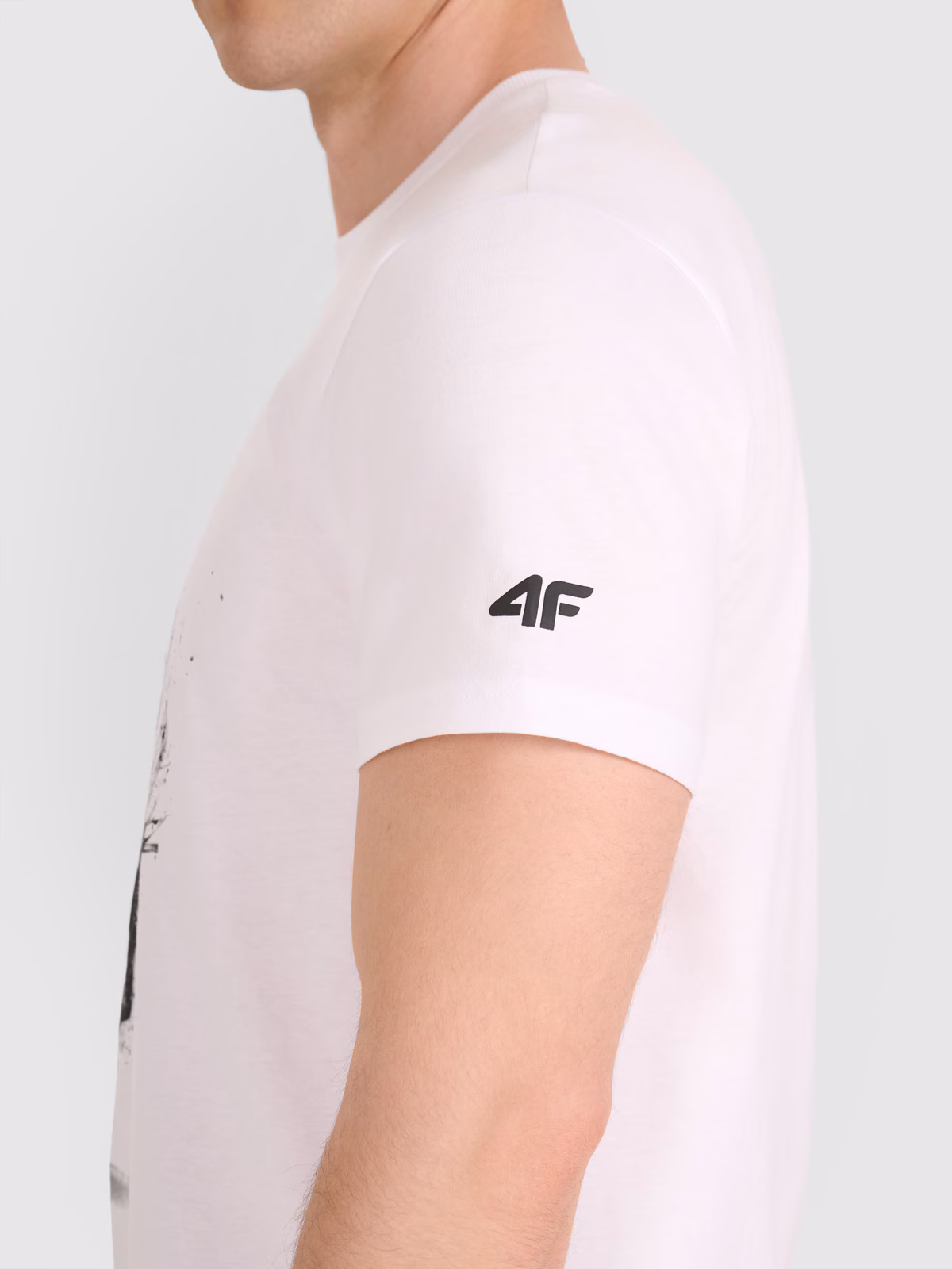 T-shirt regular z nadrukiem siatkarskim męski - biały