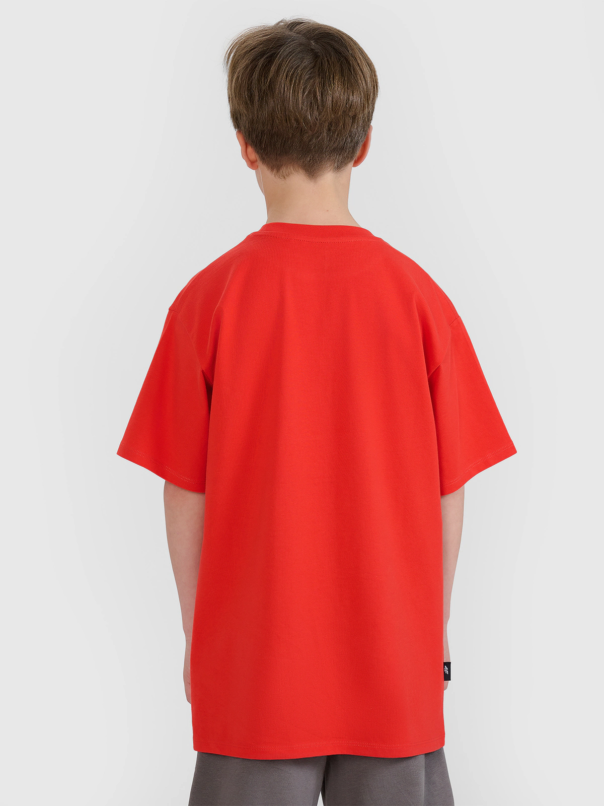 T-shirt oversize z nadrukiem chłopięcy - czerwony