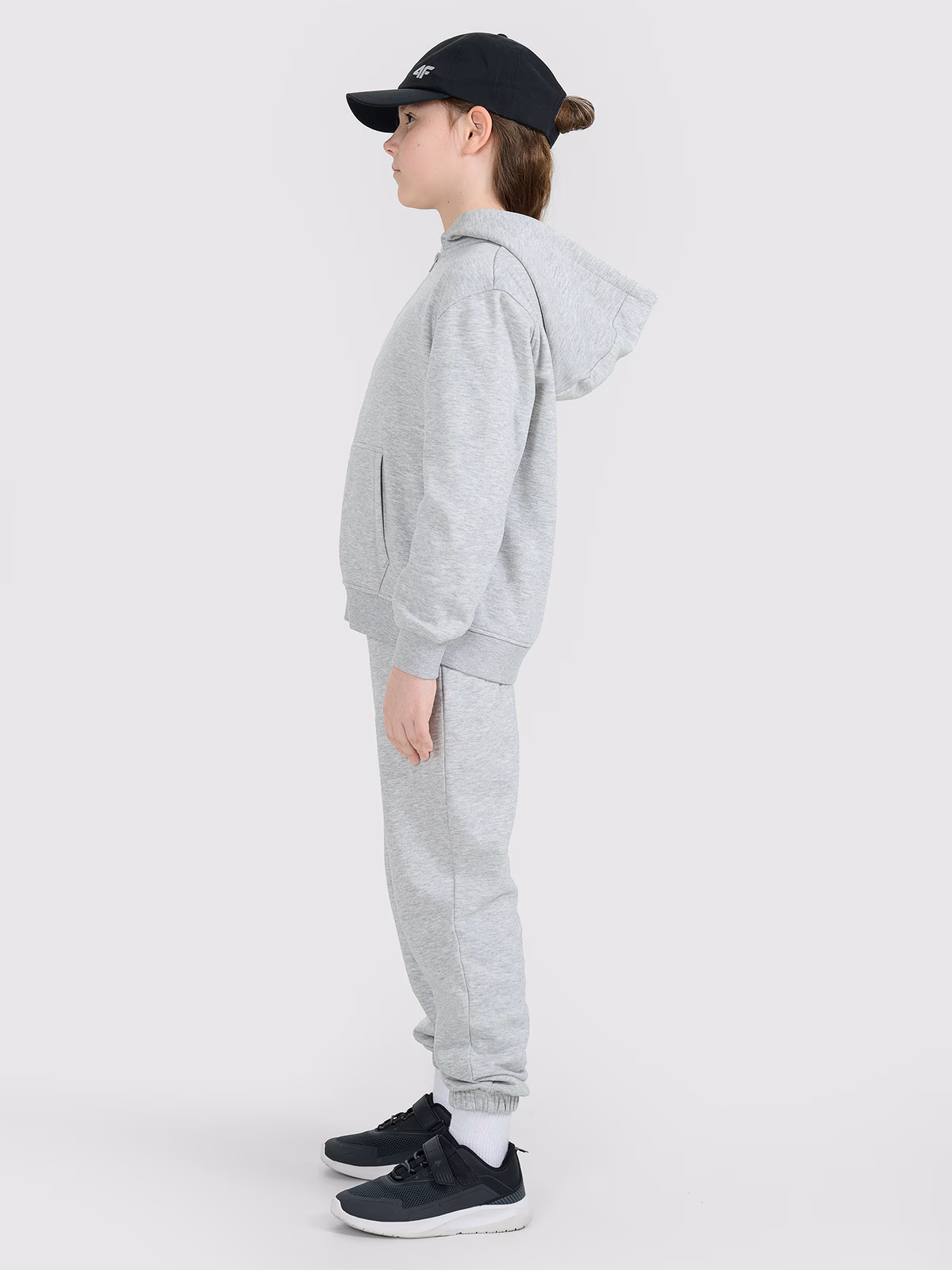 Bluza dresowa rozpinana z kapturem dziewczęca - granatowa