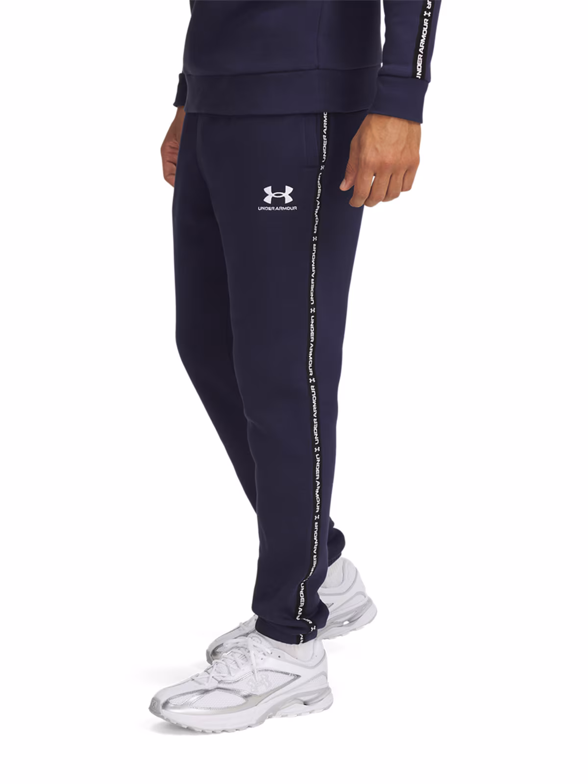 Spodnie dresowe męskie Under Armour UA Icon Fleece Jgr Taping - zielone