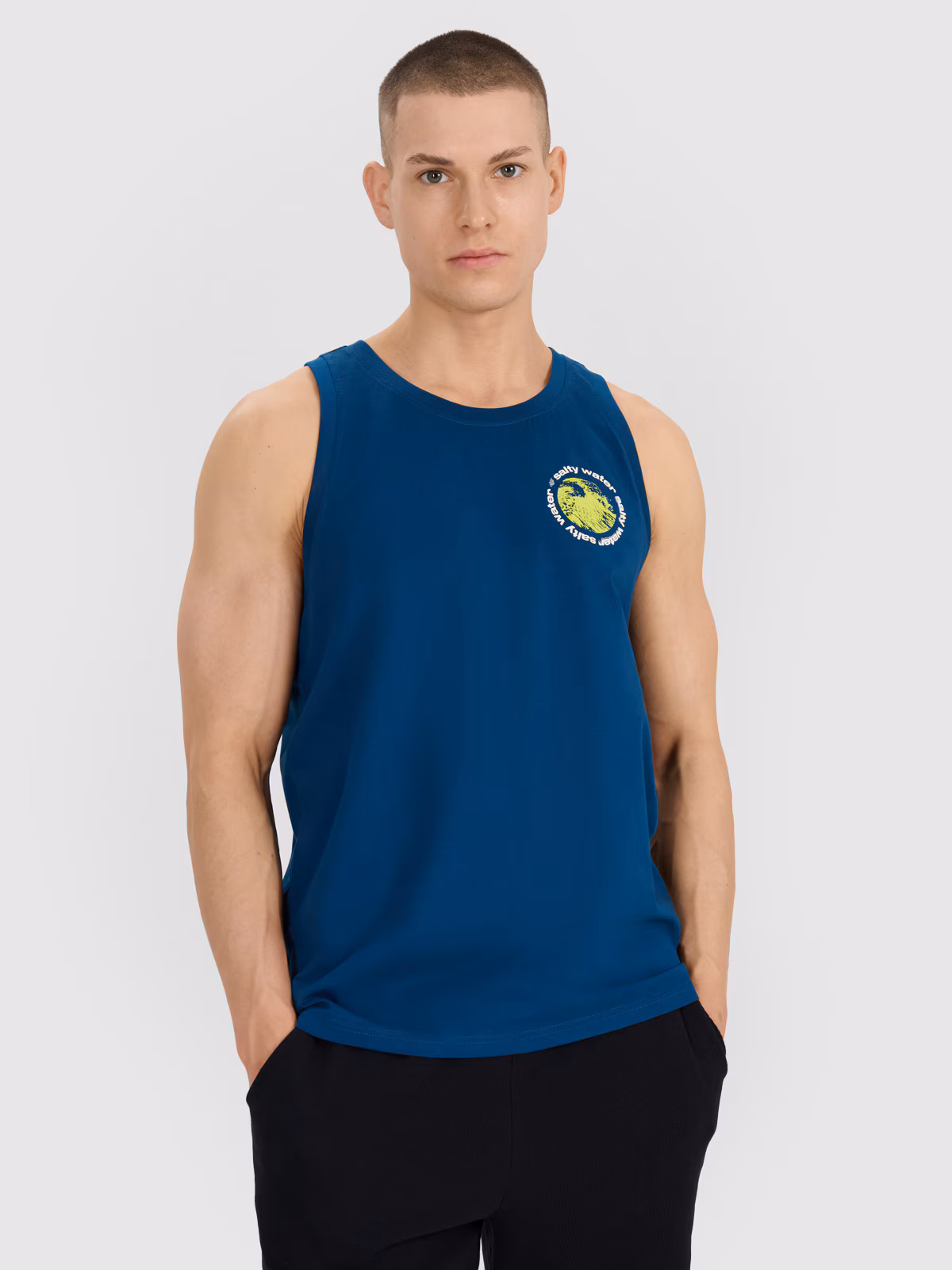 Tank top regular męski - zielony