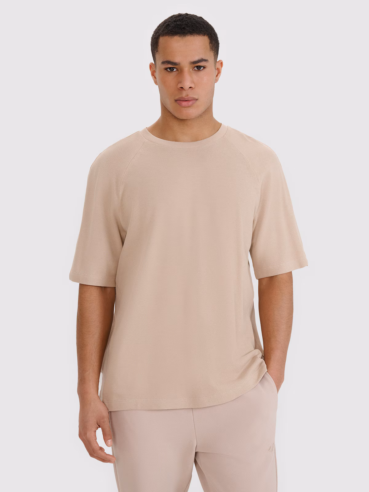 T-shirt oversize z modalem męski - biała