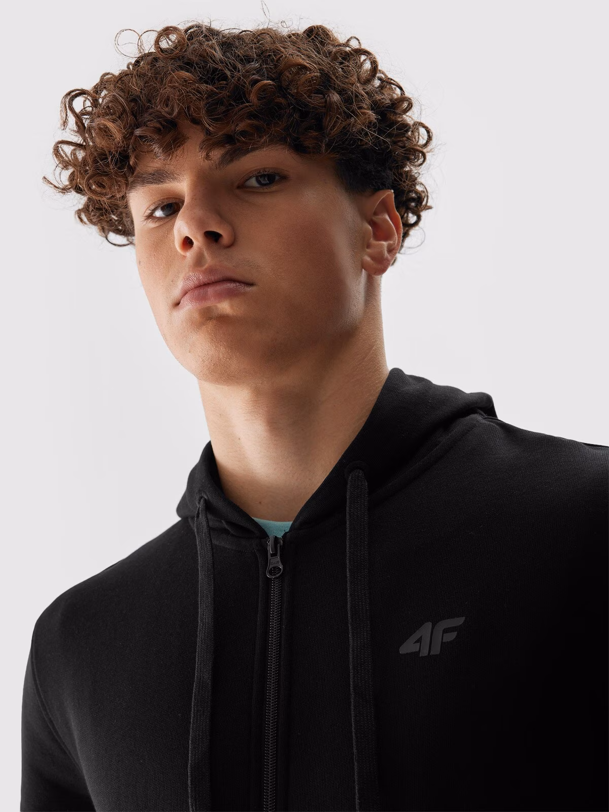 Bluza dresowa rozpinana z kapturem męska - czarna