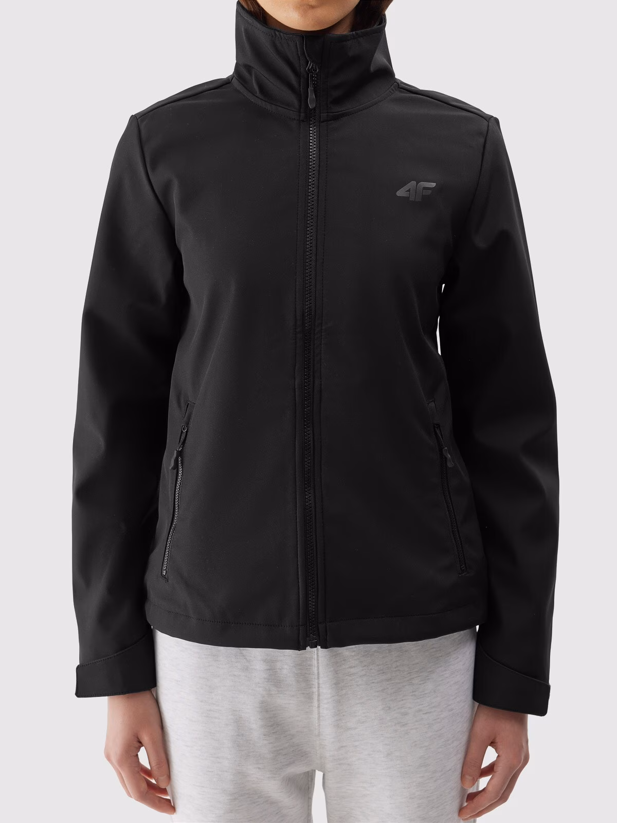 Kurtka softshell wiatroodporna membrana 5000 damska - czarna
